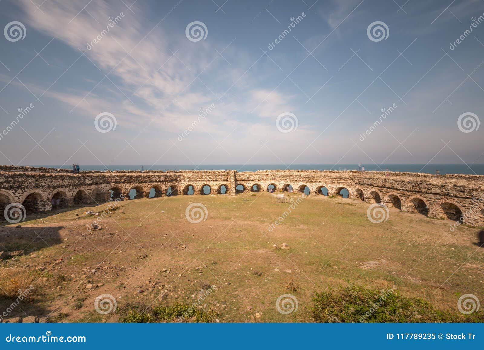 fortress ruins in rumeli feneri, turkey