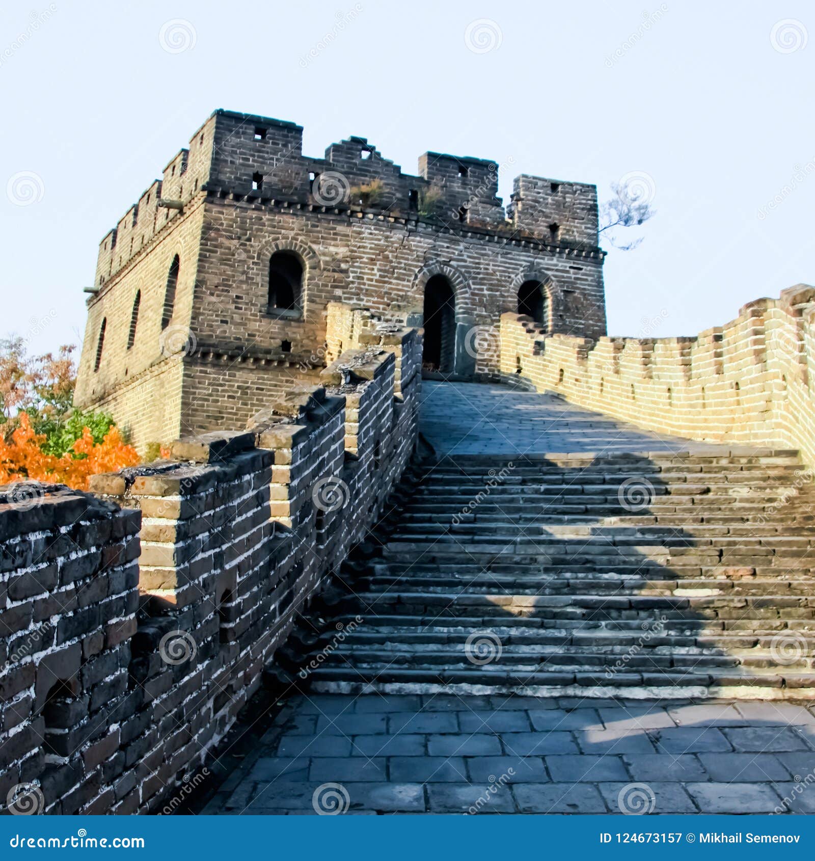 The Fortress Tower Plot Mutianyu Great Wall Stock Image Image of