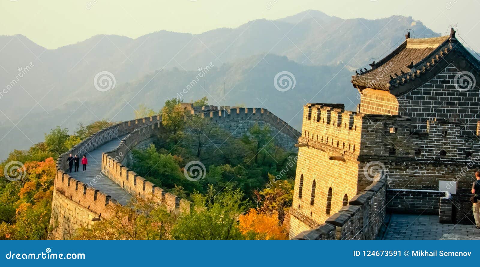 The Fortress Tower Plot Mutianyu Great Wall Stock Image Image of