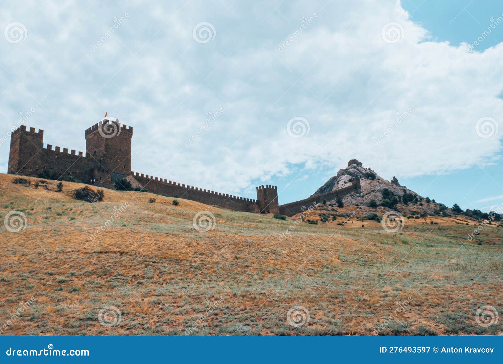 A Fortress with Towers on a Rock. Stock Image - Image of site ...