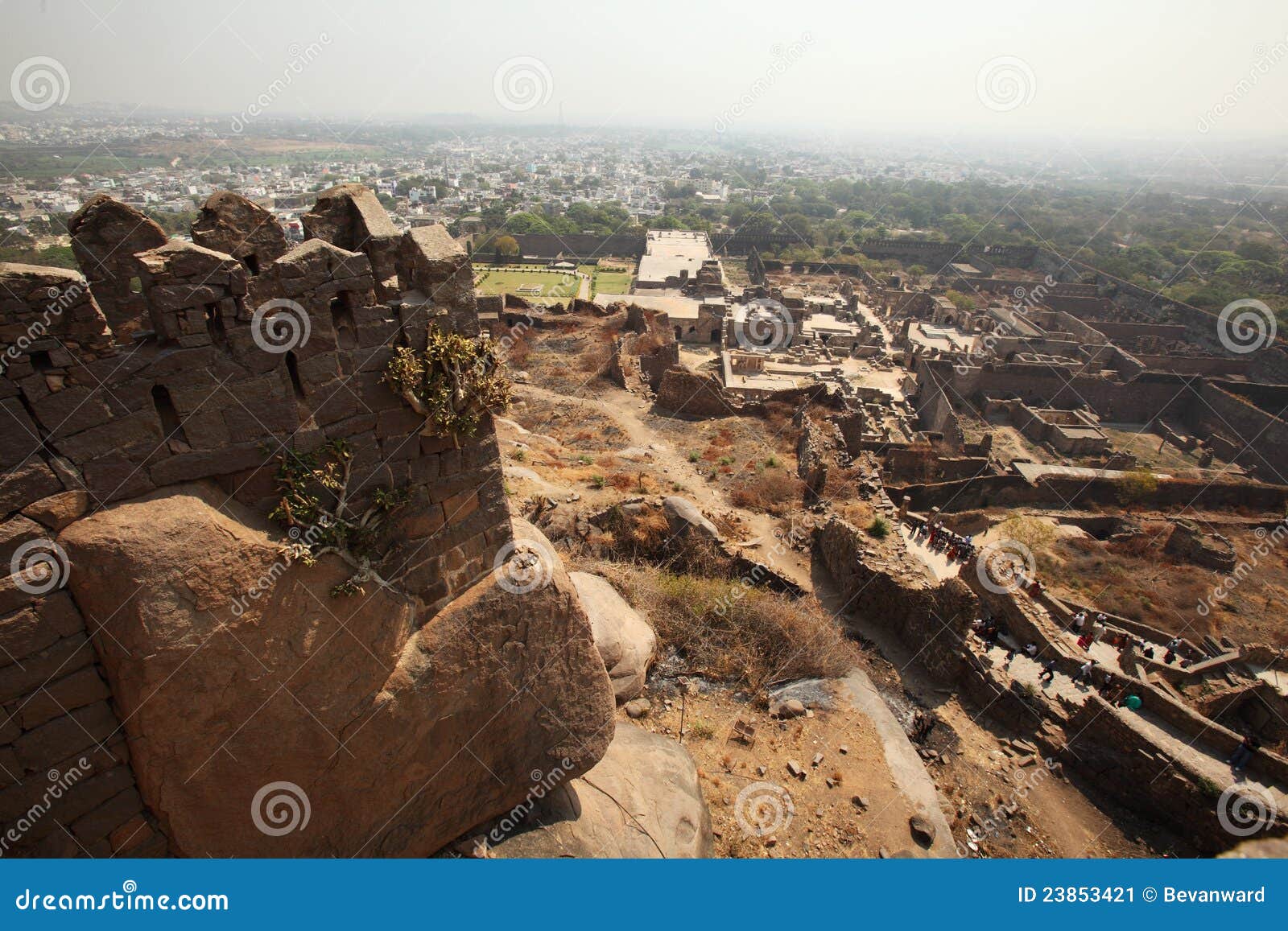 Fortu golkonda Hyderabad odgórny widok. Andhra fortu golconda Hyderabad ind pradesh odgórny widok