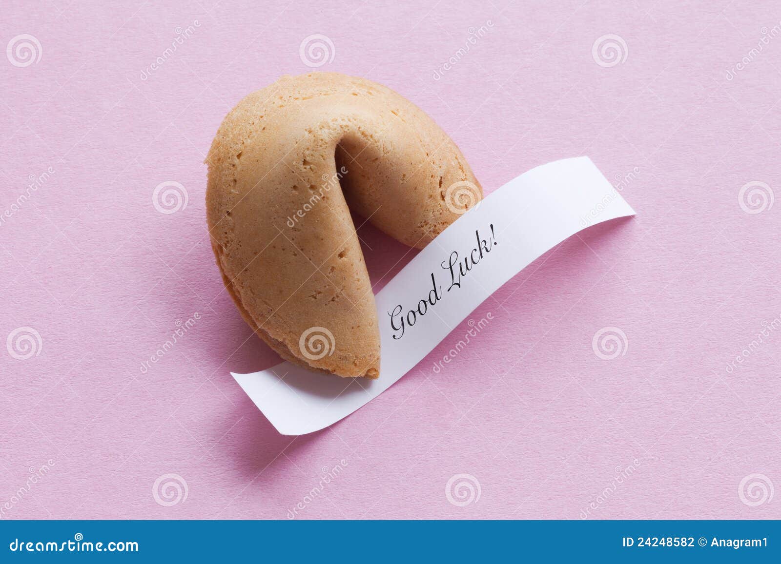 Fortune cookie Good Luck! stock photo. Image of shot 24248582