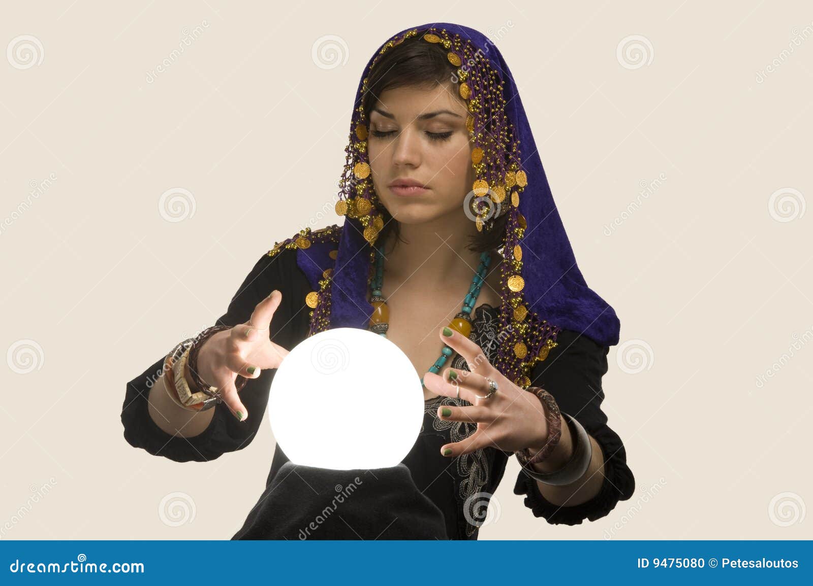 with Crystal Ball Stock Photo Image of clairvoyant