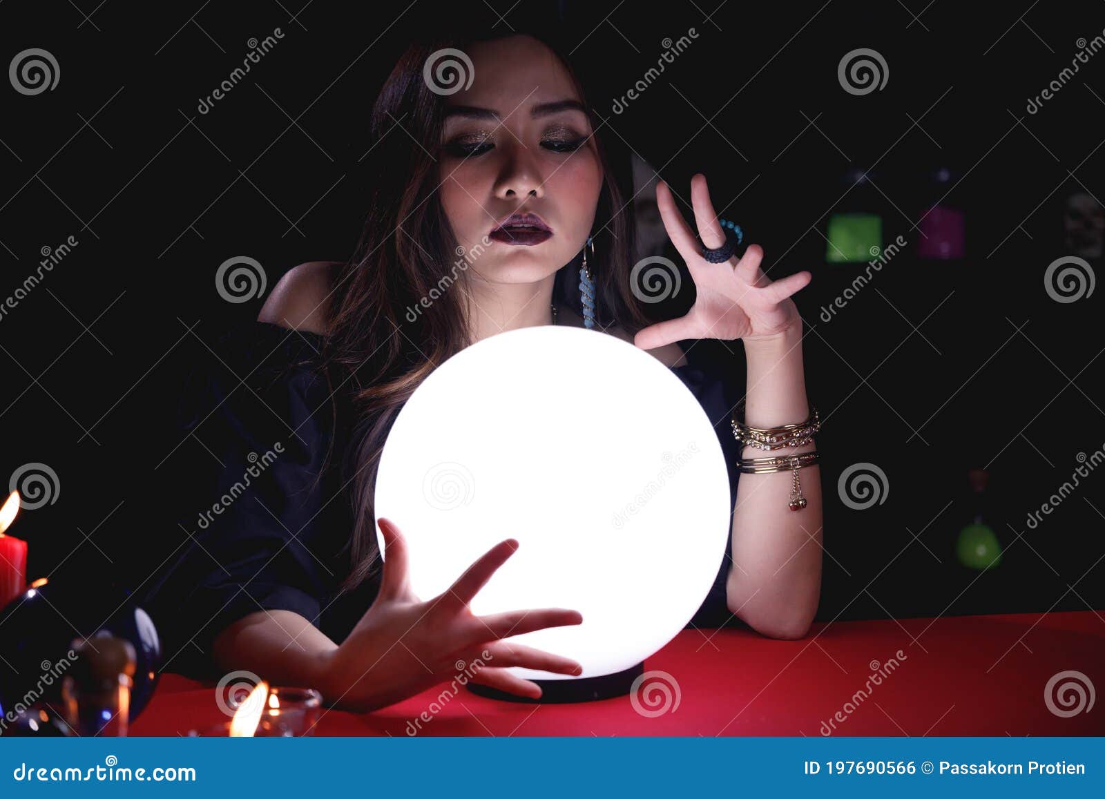 Fortune Teller Forecast Future. Stock Photo Image of beautiful, black