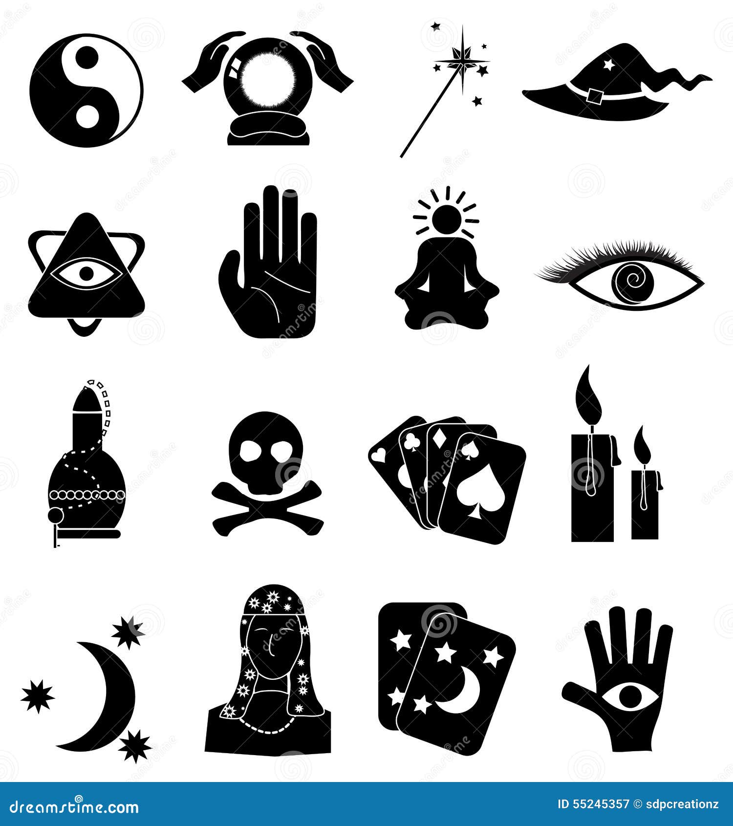 Fortune Teller Icons Set Cartoon Vector | CartoonDealer.com #55245357