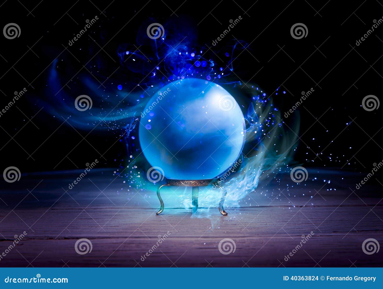 fortune teller's crystal ball with dramatic lighting