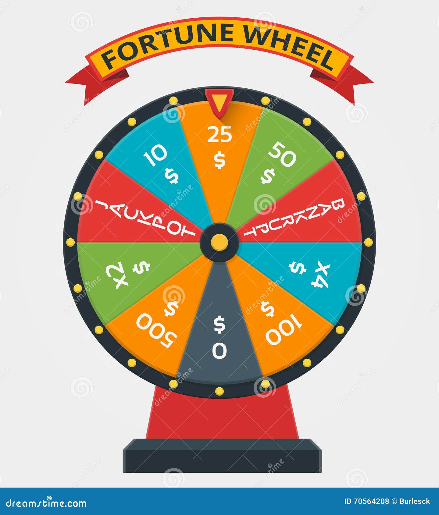 Fortune Wheel In Flat Vector Style Stock Vector - Image: 705642081260 x 1300