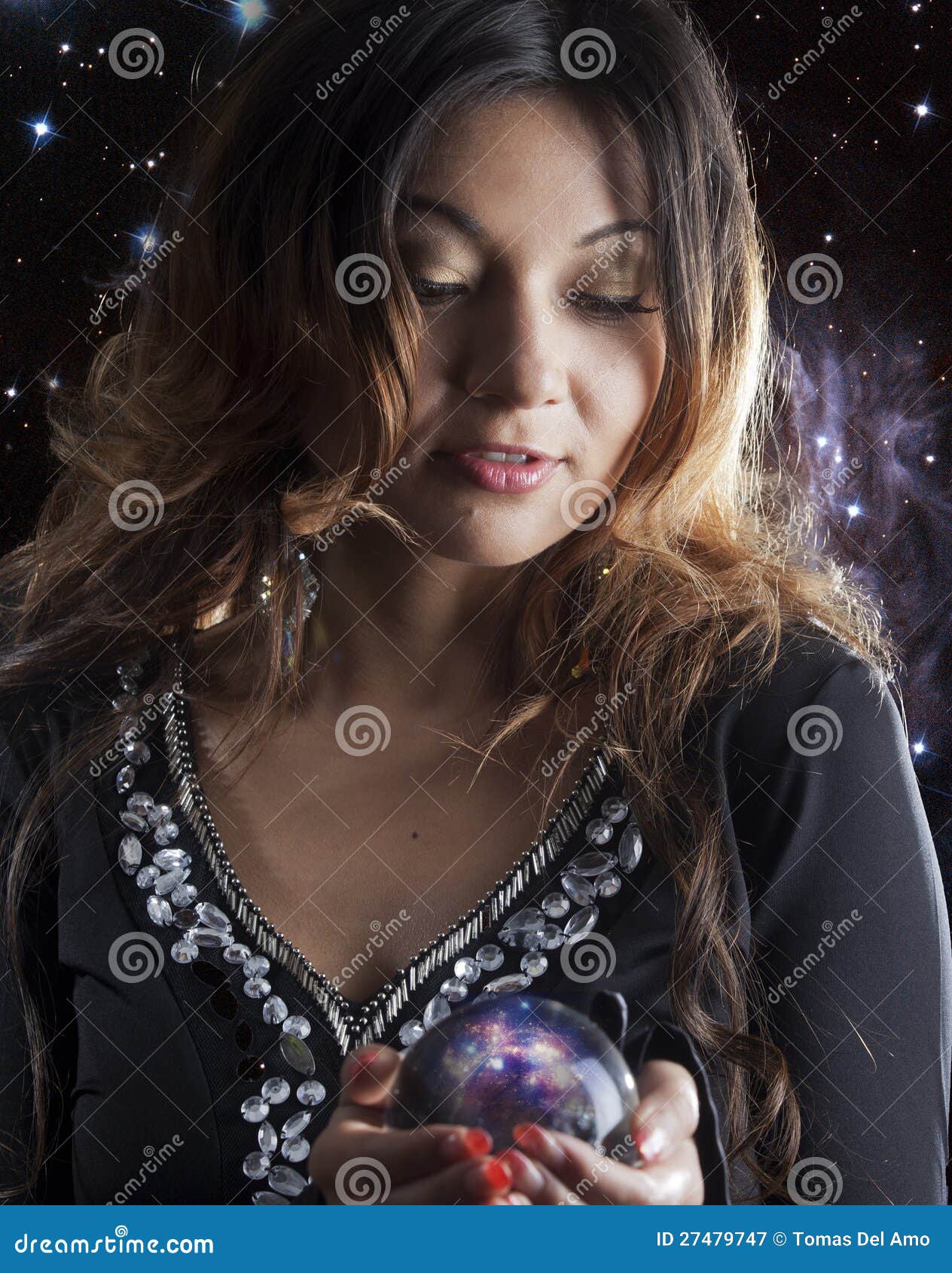with Crystal Ball Stock Image Image of face, soothsayer