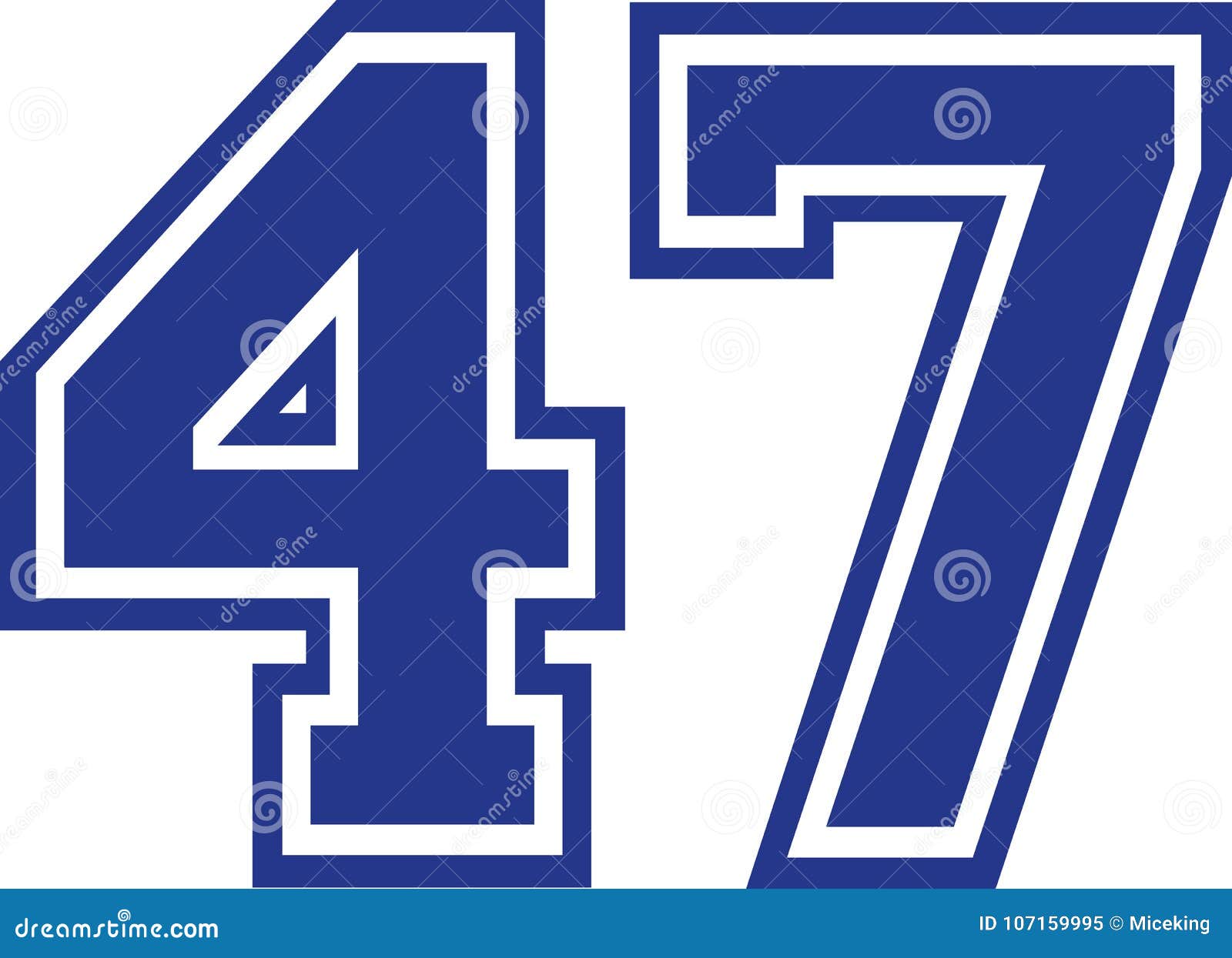 Forty-seven College Number 47 Stock Vector - Illustration of