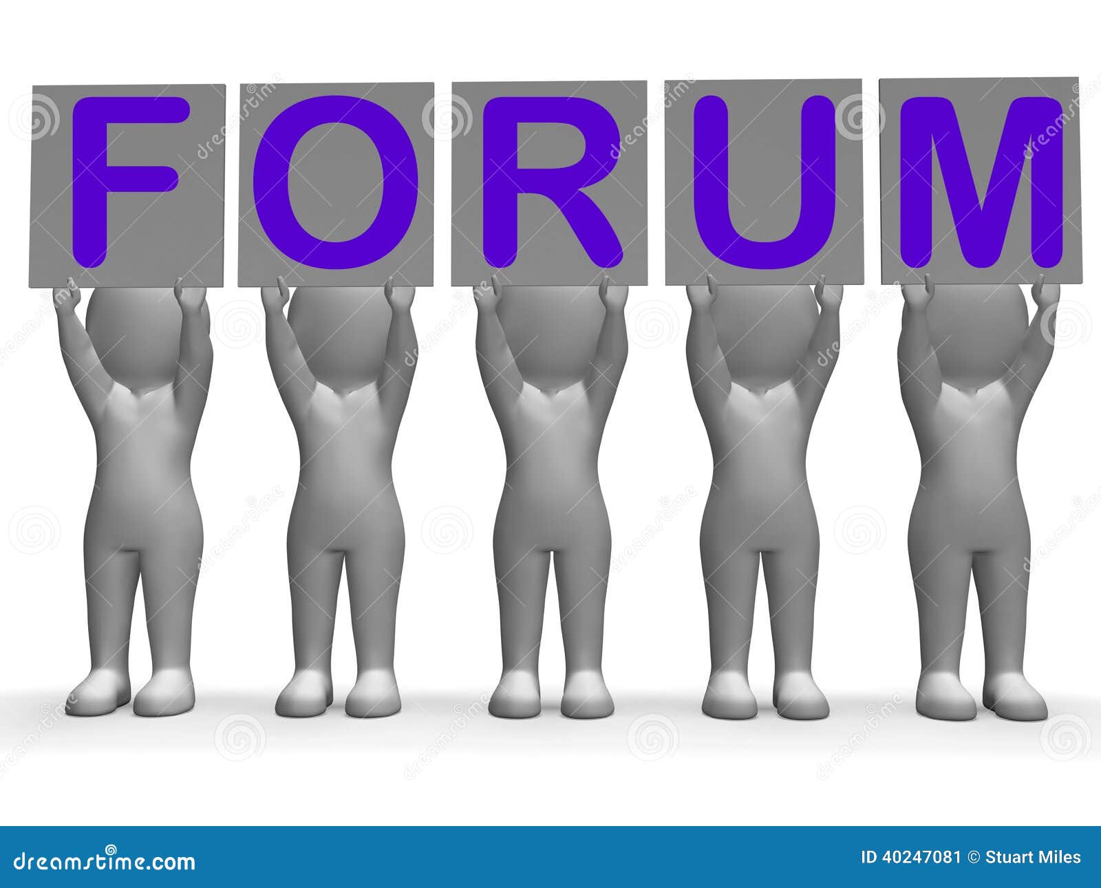 Forum Banners Means Online Conversations and Stock Illustration