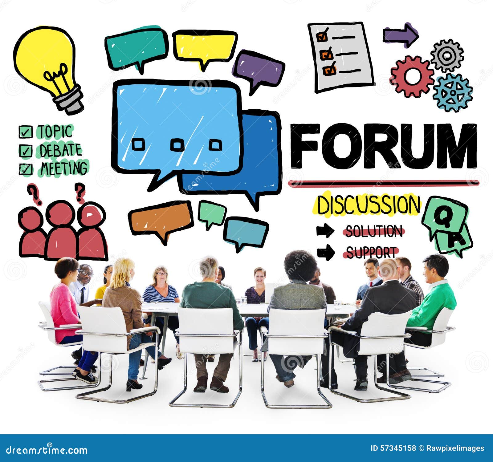 Forum Chat Message Discuss Talk Topic Concept Stock Photo - Image of