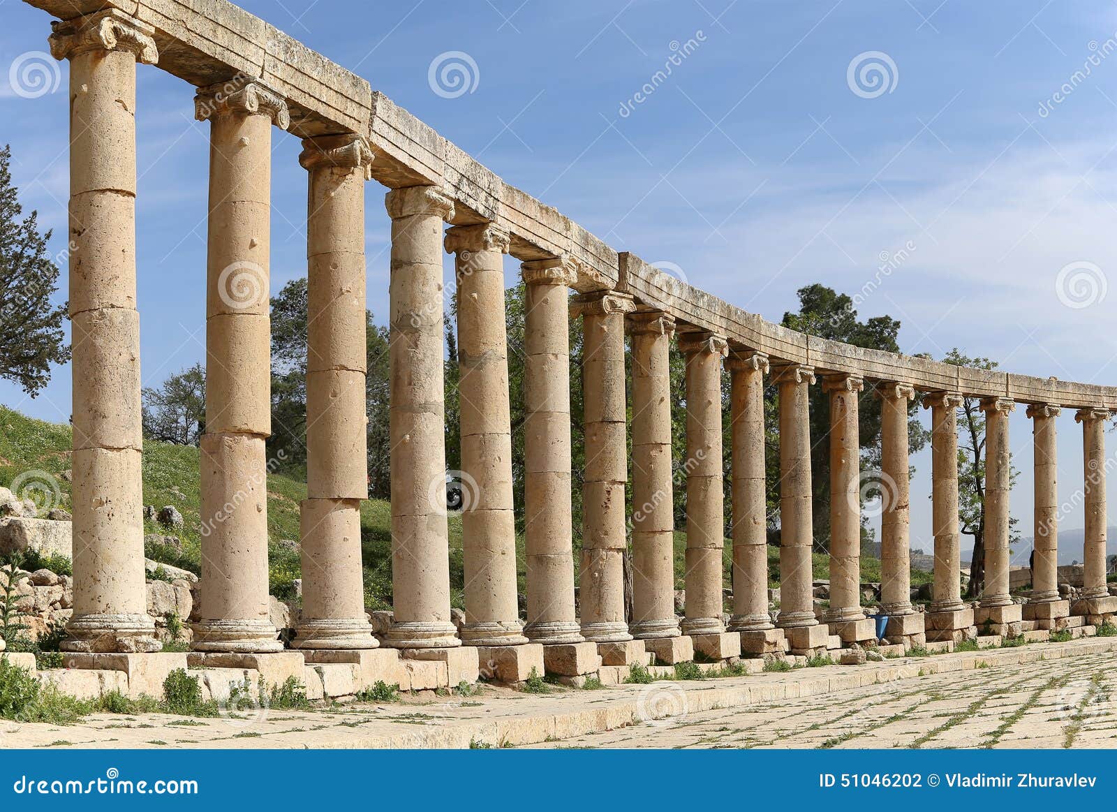 forum (oval plaza) in gerasa (jerash), jordan