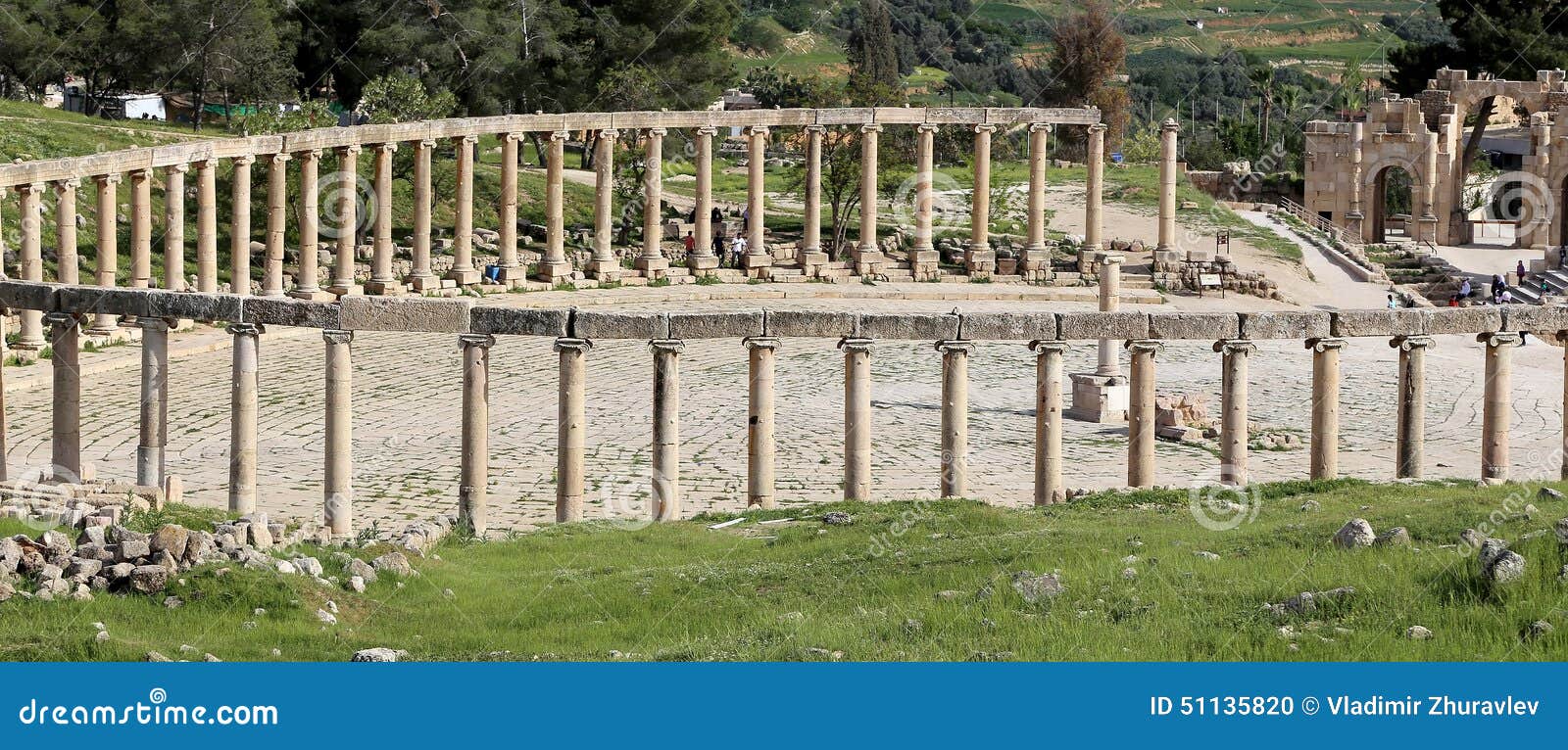 forum (oval plaza) in gerasa (jerash), jordan.