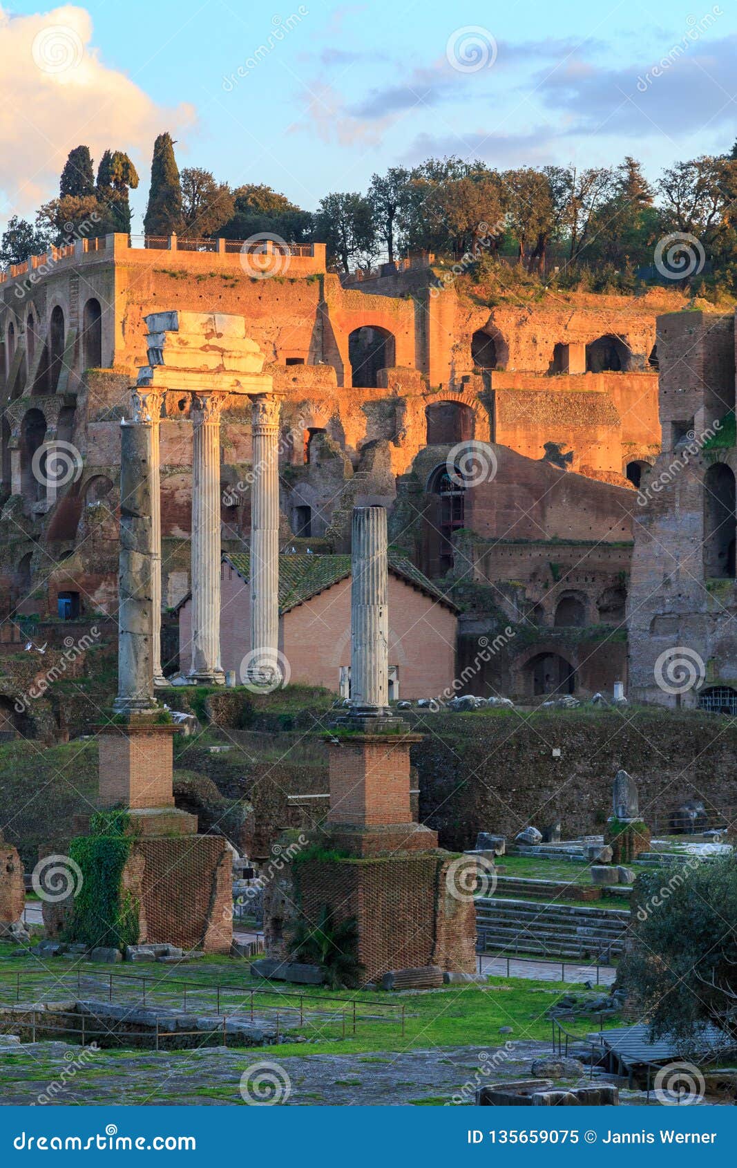 Forum Romanum Evening stock image. Image of forum, dusk 135659075