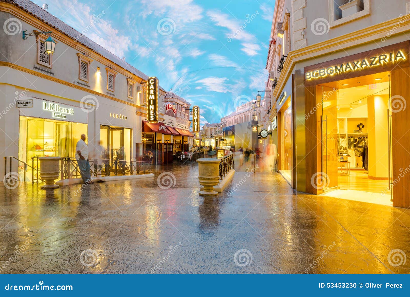 The Forum Shops Tunnel at Caesars Palace in Las Vegas Editorial