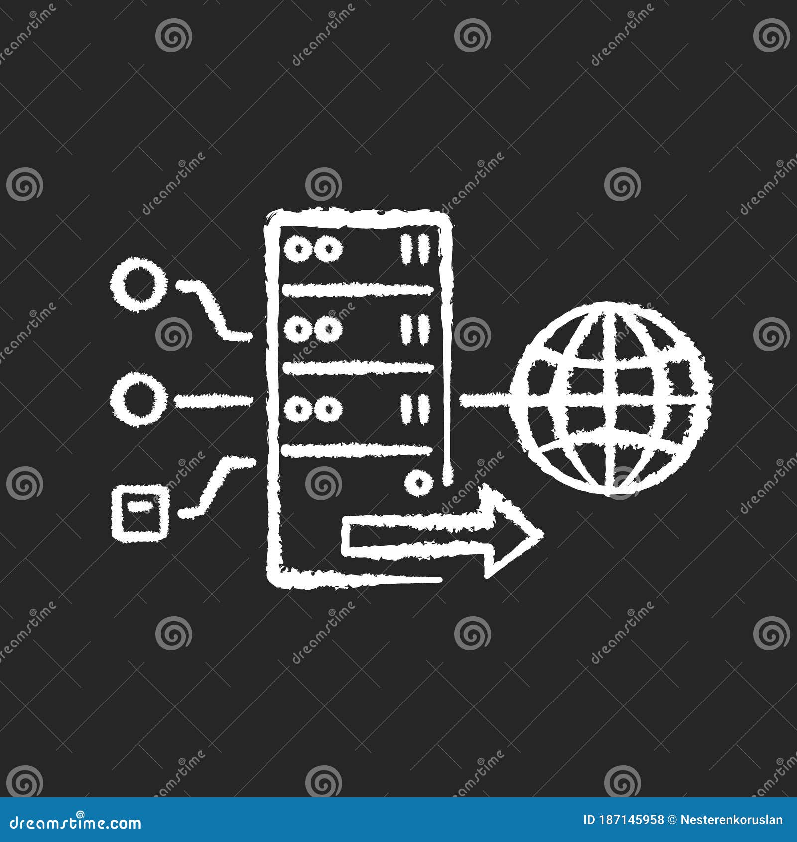forward proxy chalk white icon on black background
