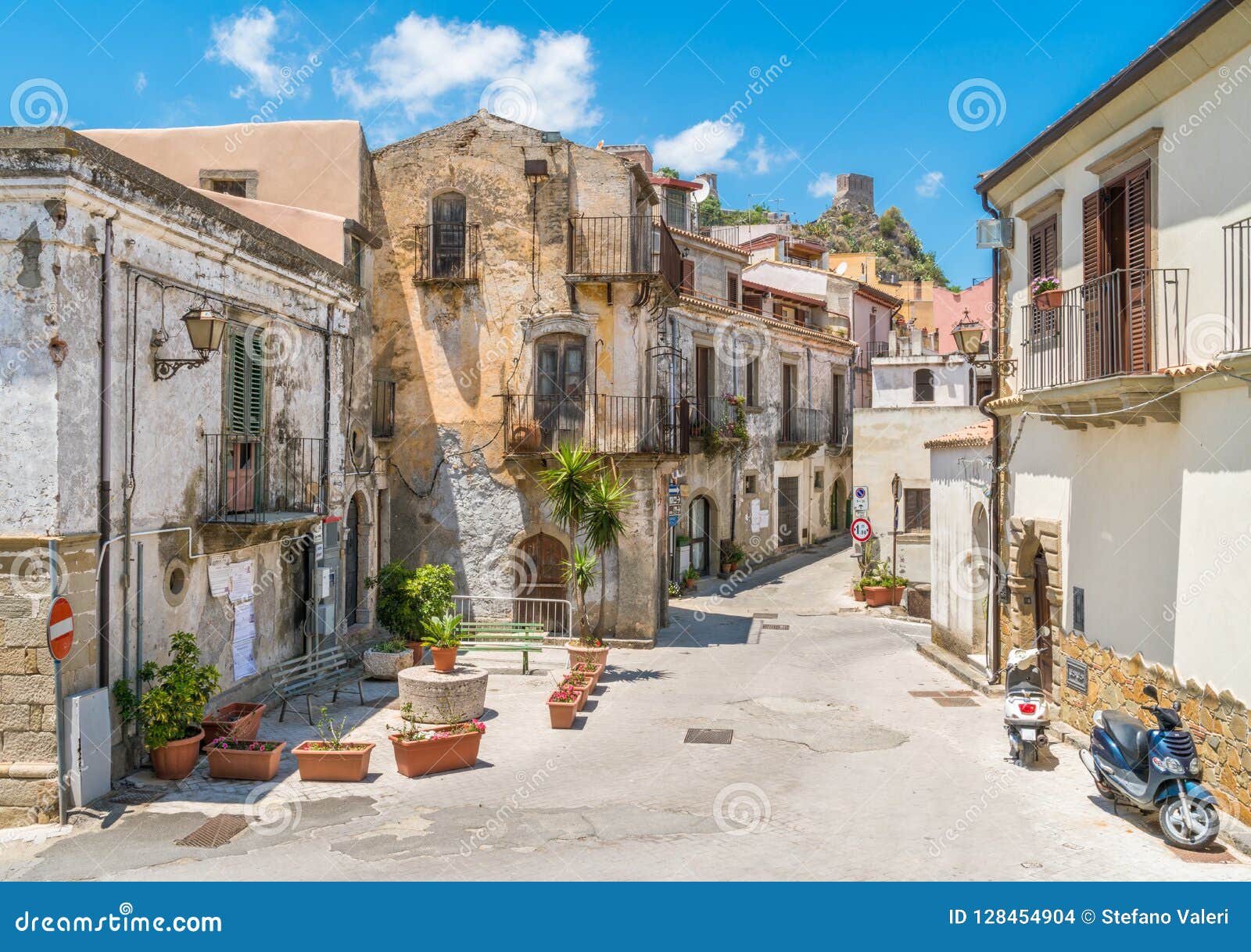 scenic view in forza d`agrÃÂ², picturesque town in the province of messina, sicily, southern italy.