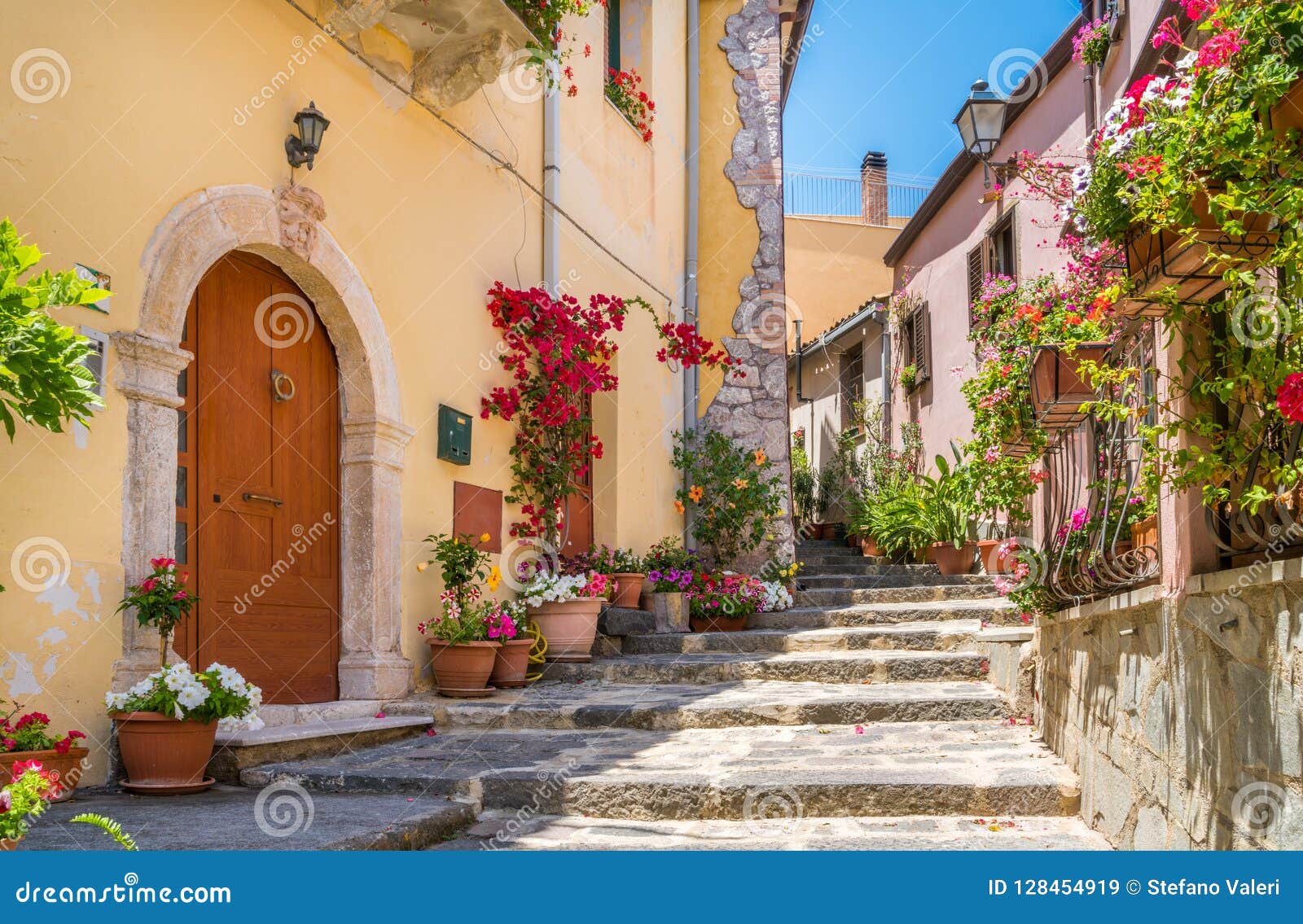 scenic view in forza d`agrÃÂ², picturesque town in the province of messina, sicily, southern italy.