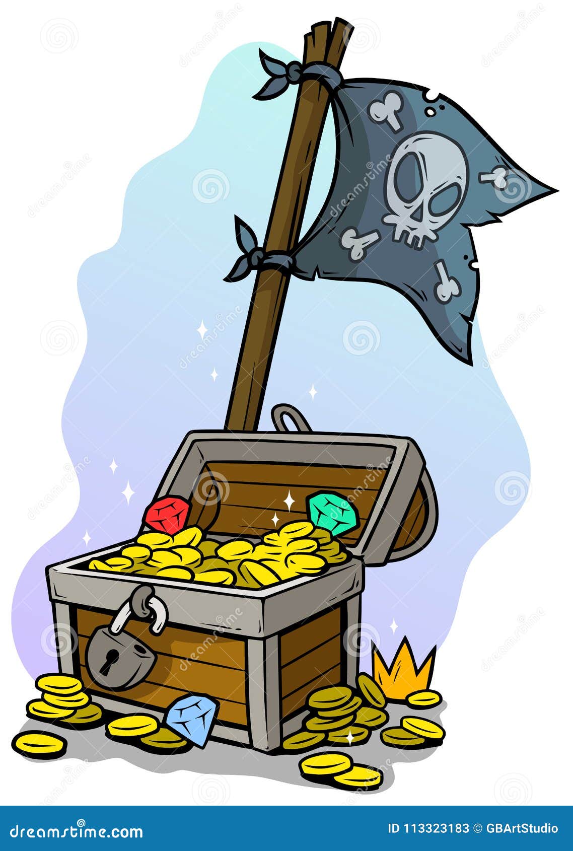 Пиратский сундук с пиратскими монетами для детей