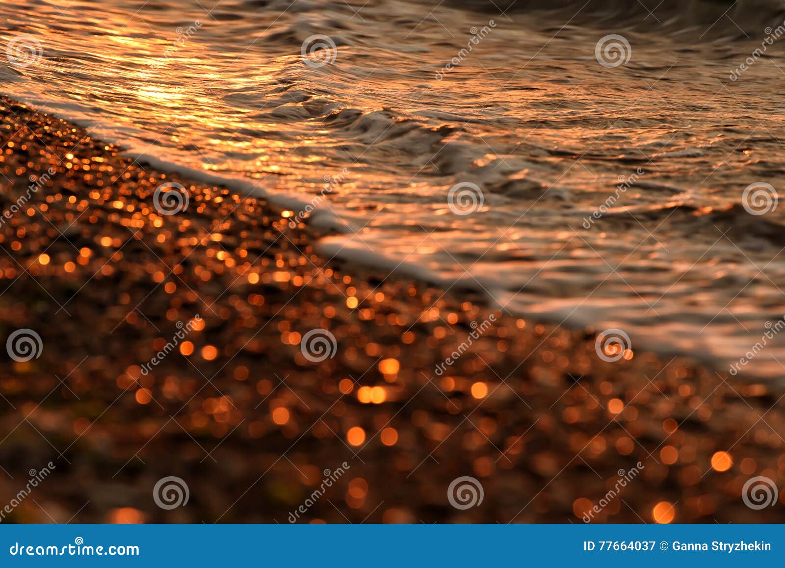 Foto Artistica Del Mare Di Mattina In Tonalita Di Oro Immagine Stock Immagine Di Puntello Sabbia