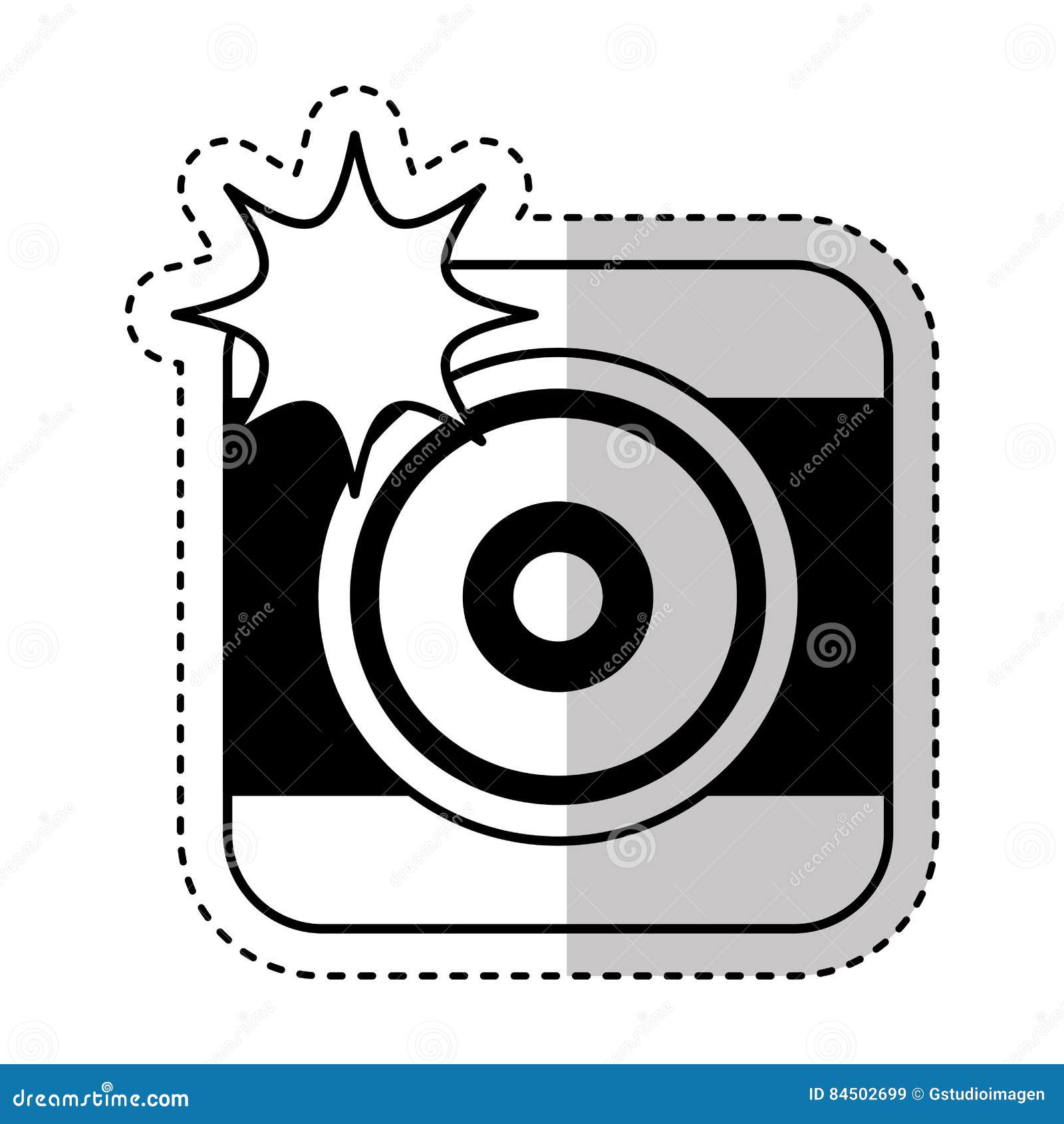Fotoapparat Mit Greller Ikone Stock Abbildung Illustration Von Leuchte Fotographie