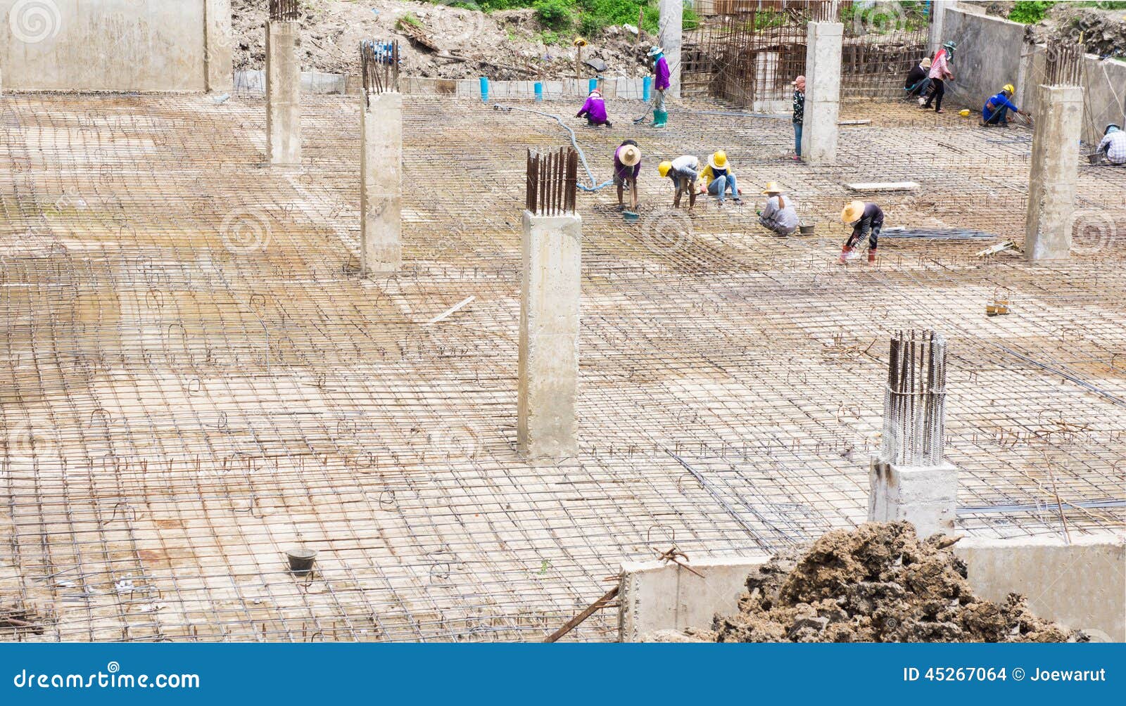 Foundation building job stock photo. Image of waffle 45267064