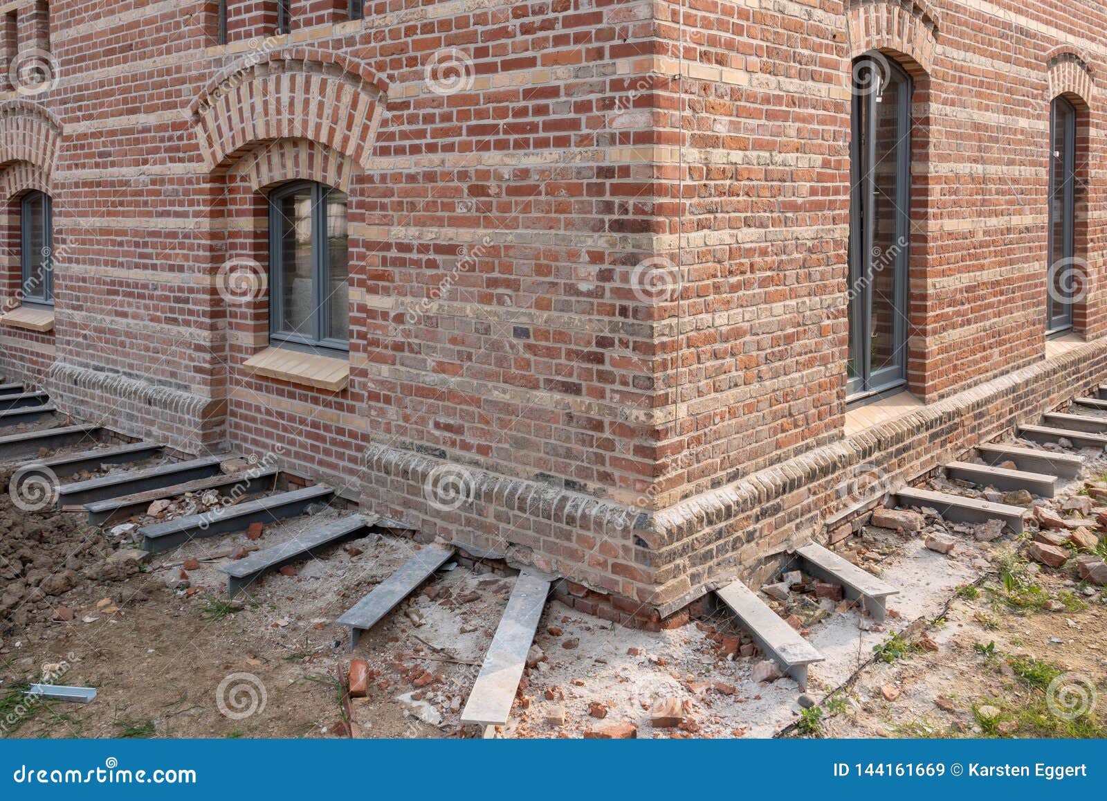 Foundation of a House is Supported by Steel Columns Stock Image Image