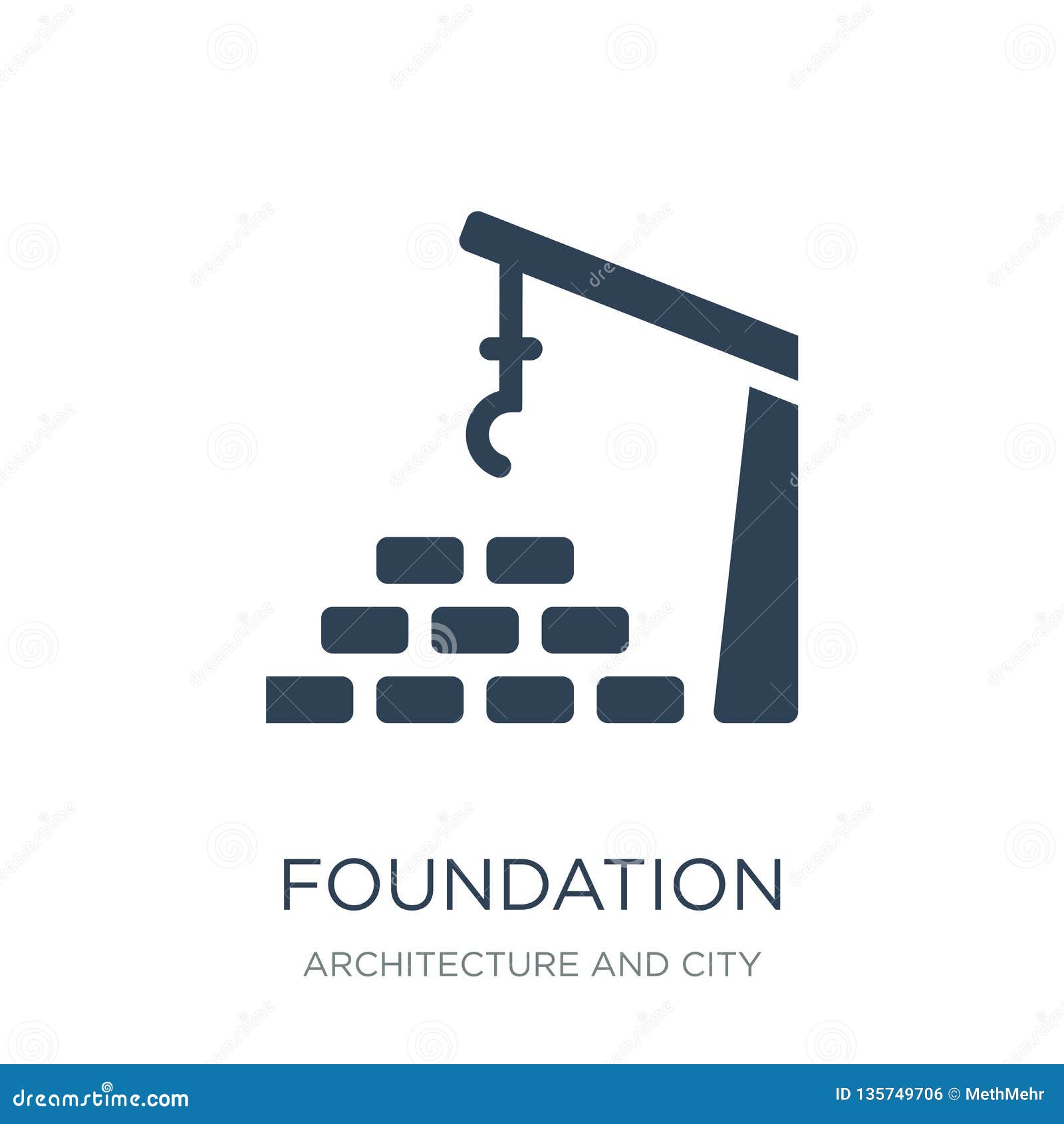 Foundation Icon in Trendy Design Style. Foundation Icon Isolated on