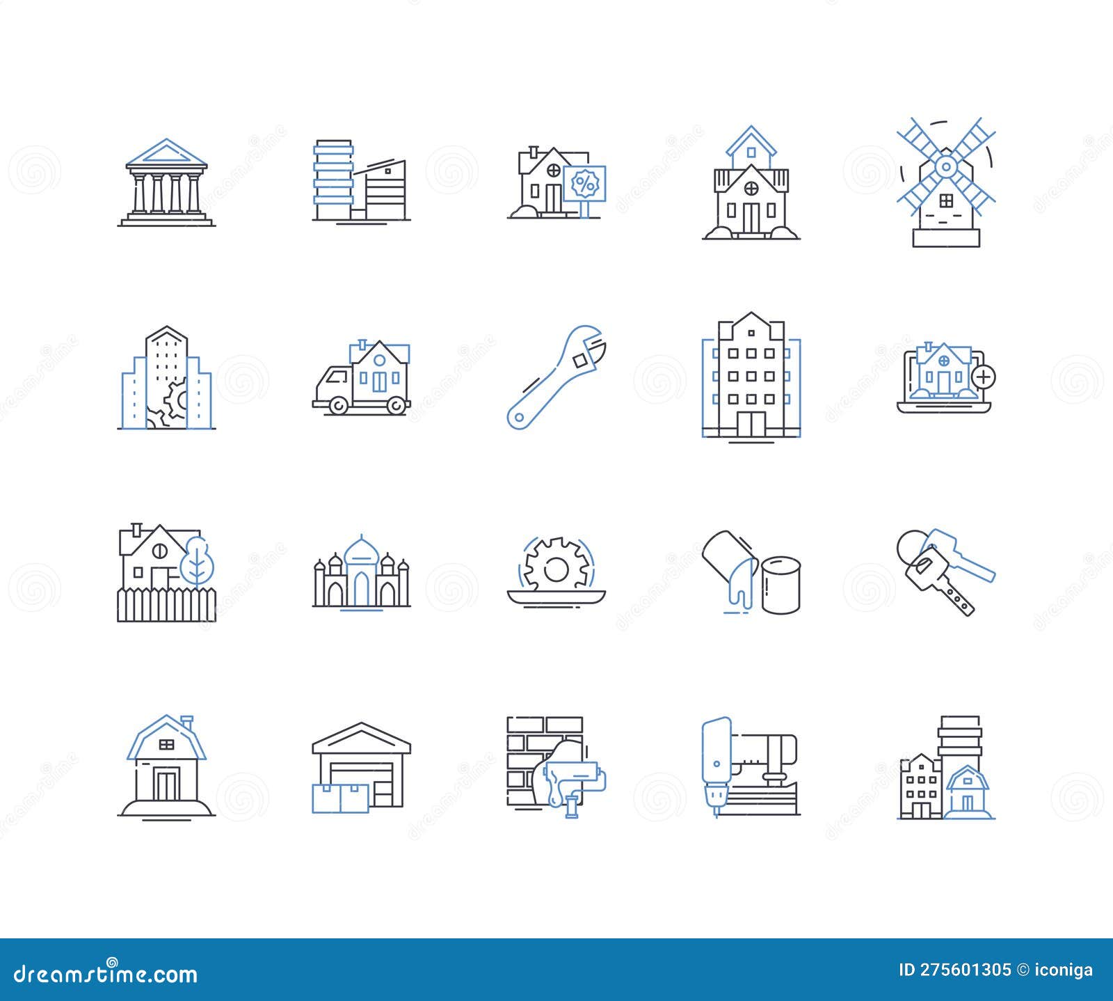 Foundation Line Icons Collection. Substructure, Base, Footing ...