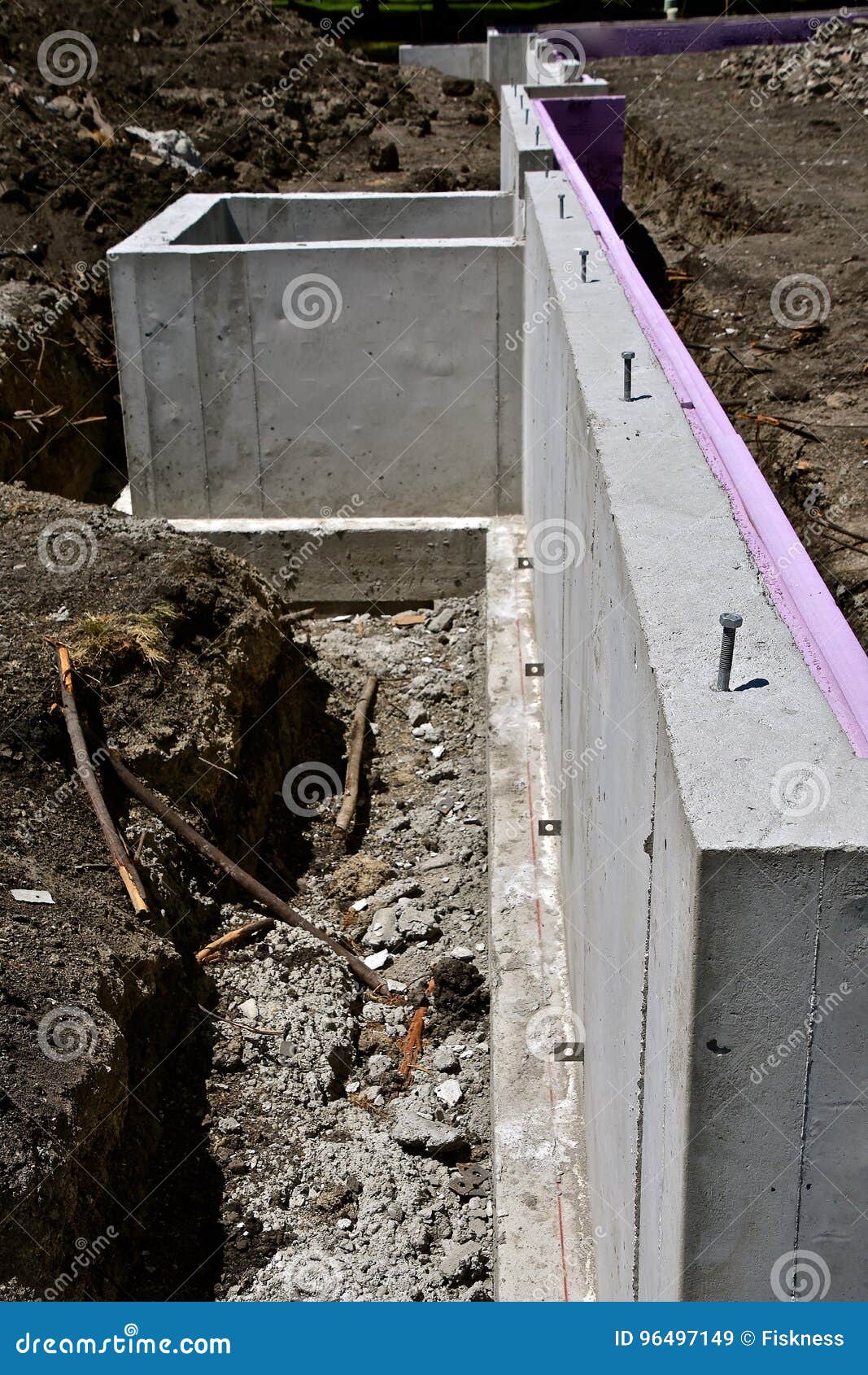 Foundation of a New Construction Project Stock Image Image of