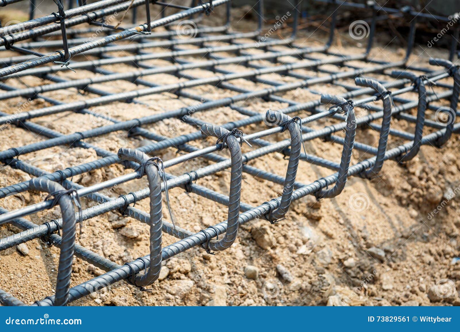 Foundation Steel for Home Building Stock Image Image of footing, hard