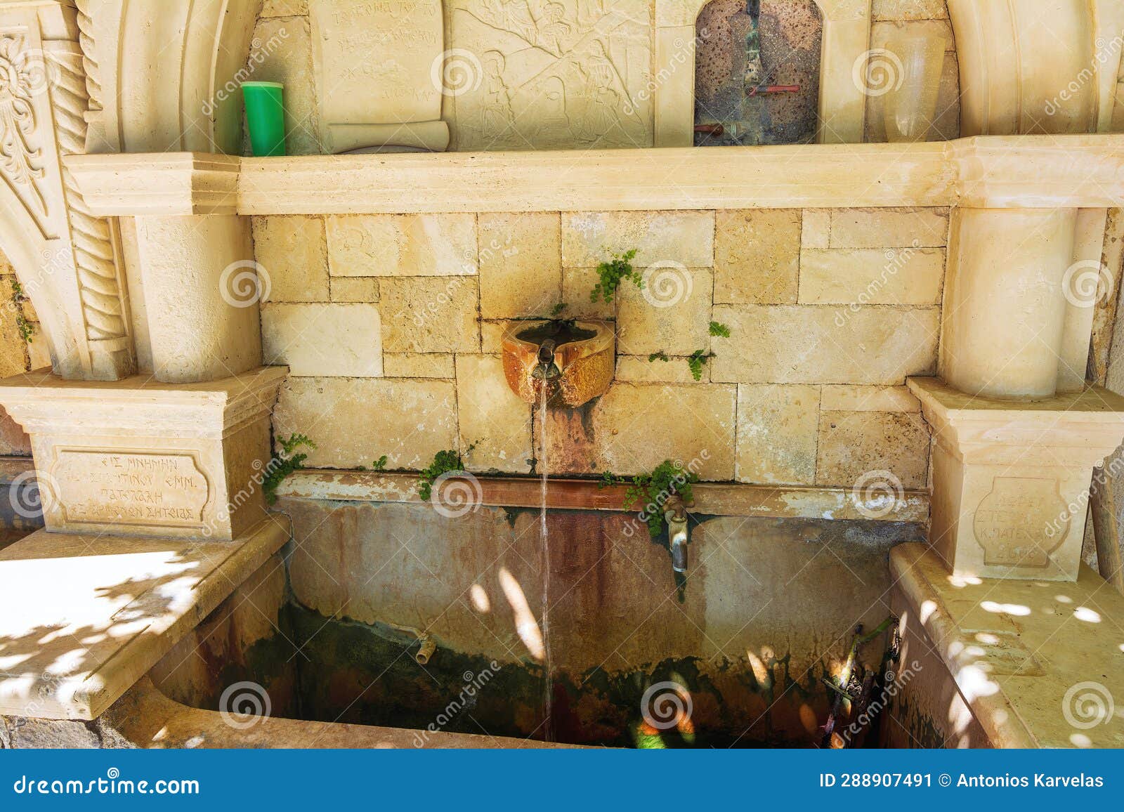 fount in moni kapsa monastery in the southeast of the island of crete greece