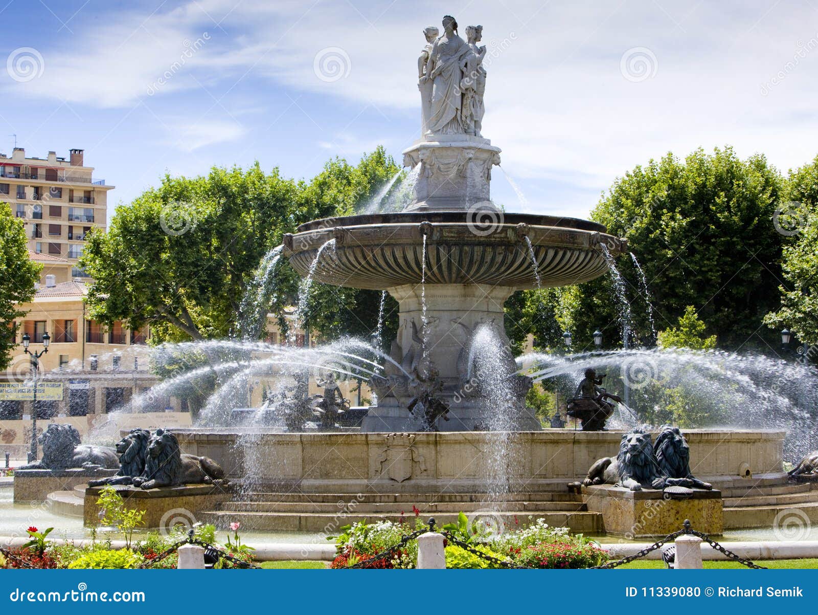 Fountain in AixenProvence Stock Photo Image of outdoors, rotonde