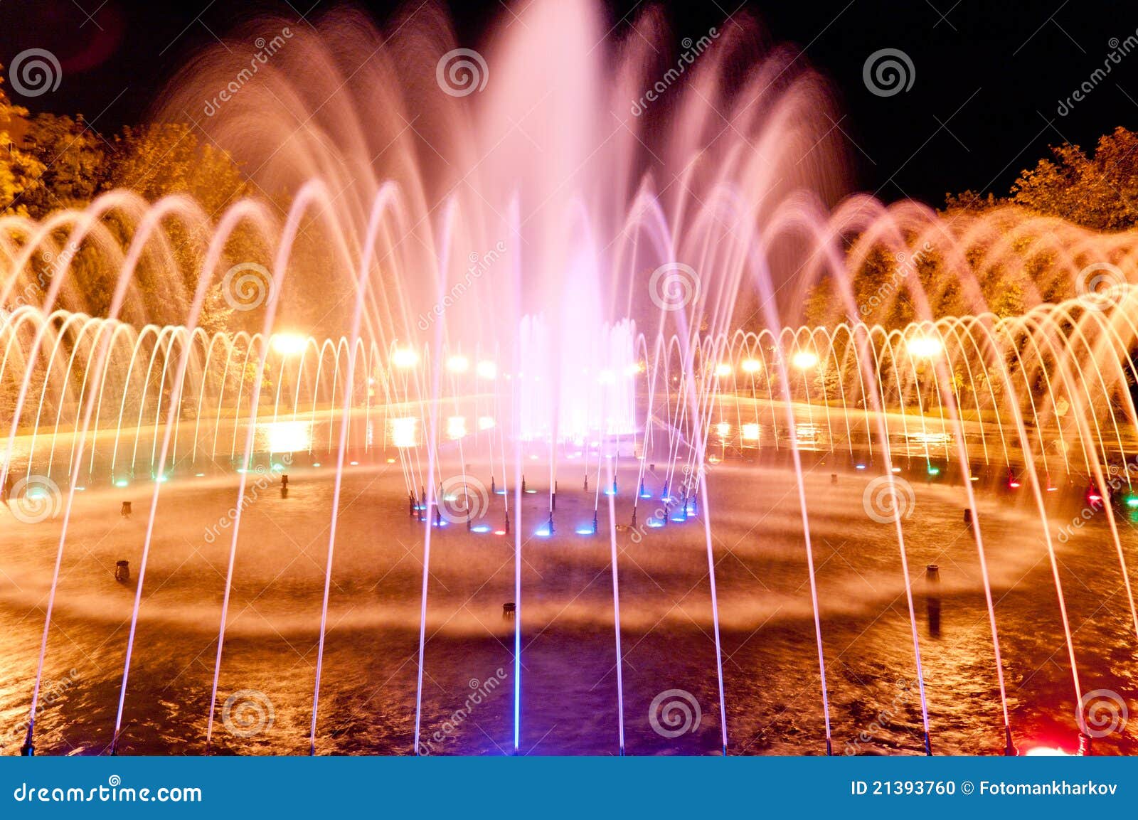 Fountain city stock photo. Image of stand, long, night 21393760
