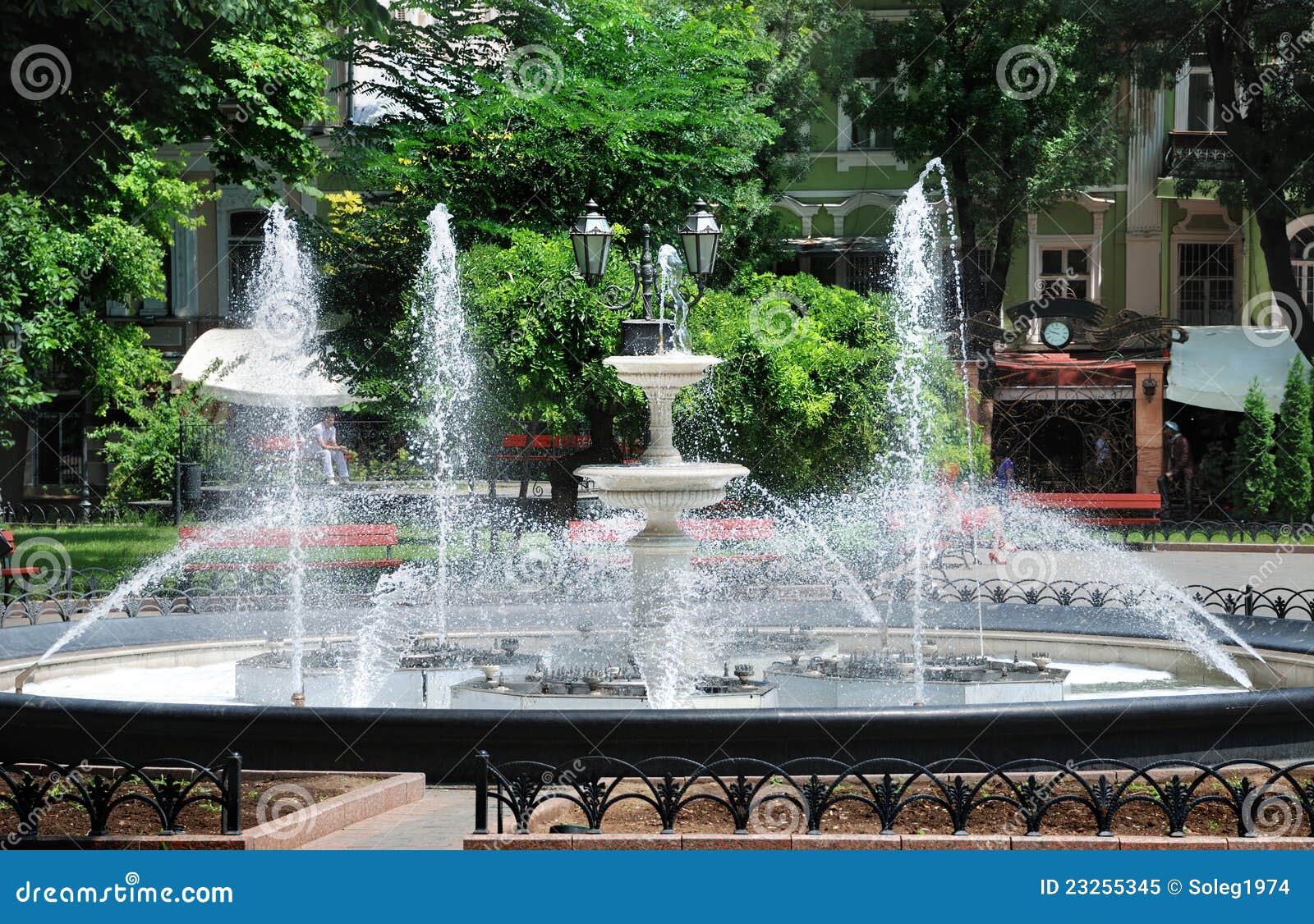 Fountain in city park stock image. Image of antique, footpath 23255345