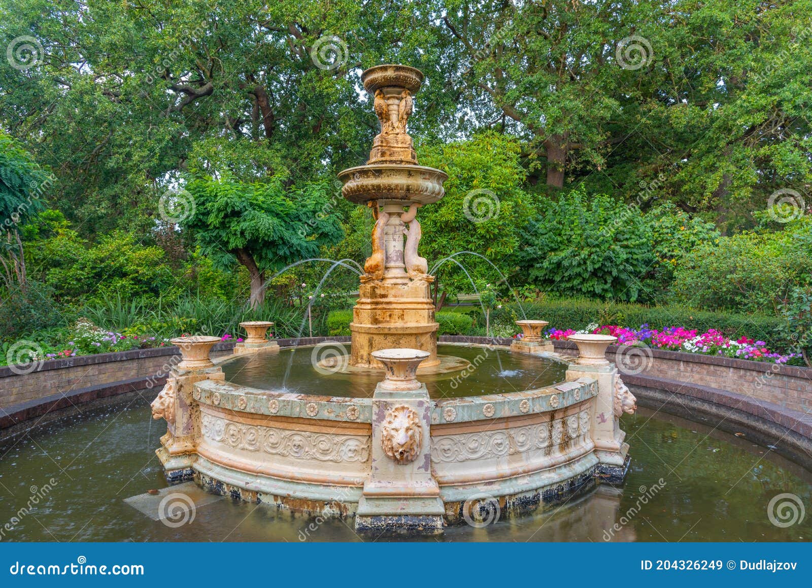 Fountain at City Park in Launceston, Australia Stock Image Image of
