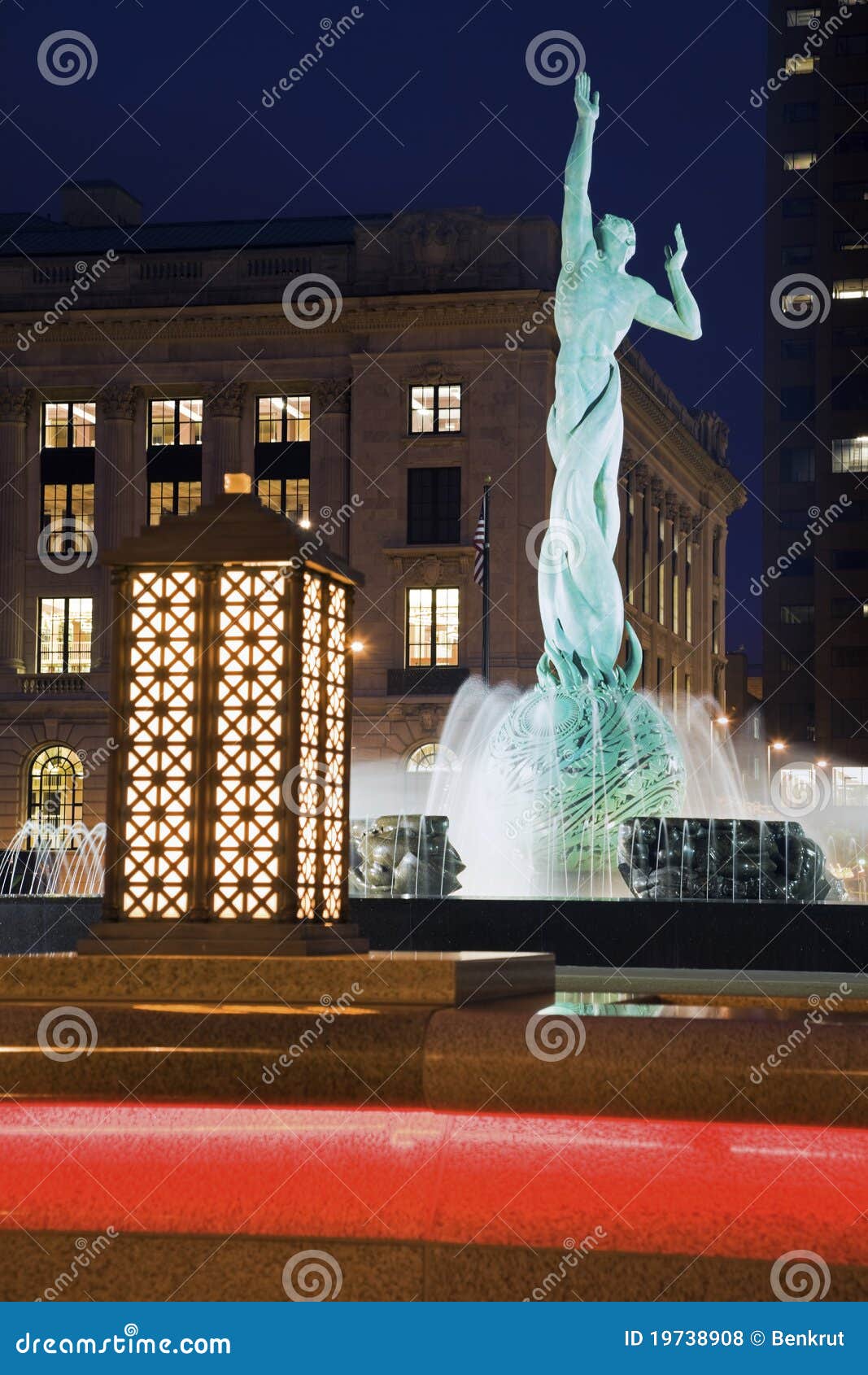Fountain in Cleveland stock photo. Image of travel, building 19738908