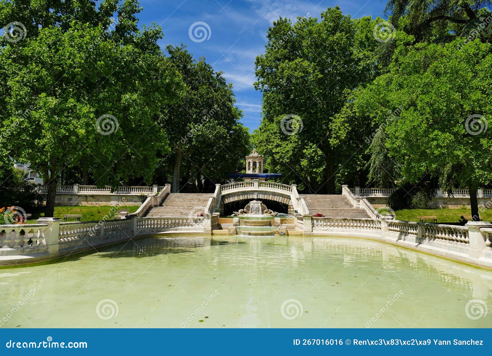 The Fountain in the Darcy Garden in Dijon Stock Photo Image of