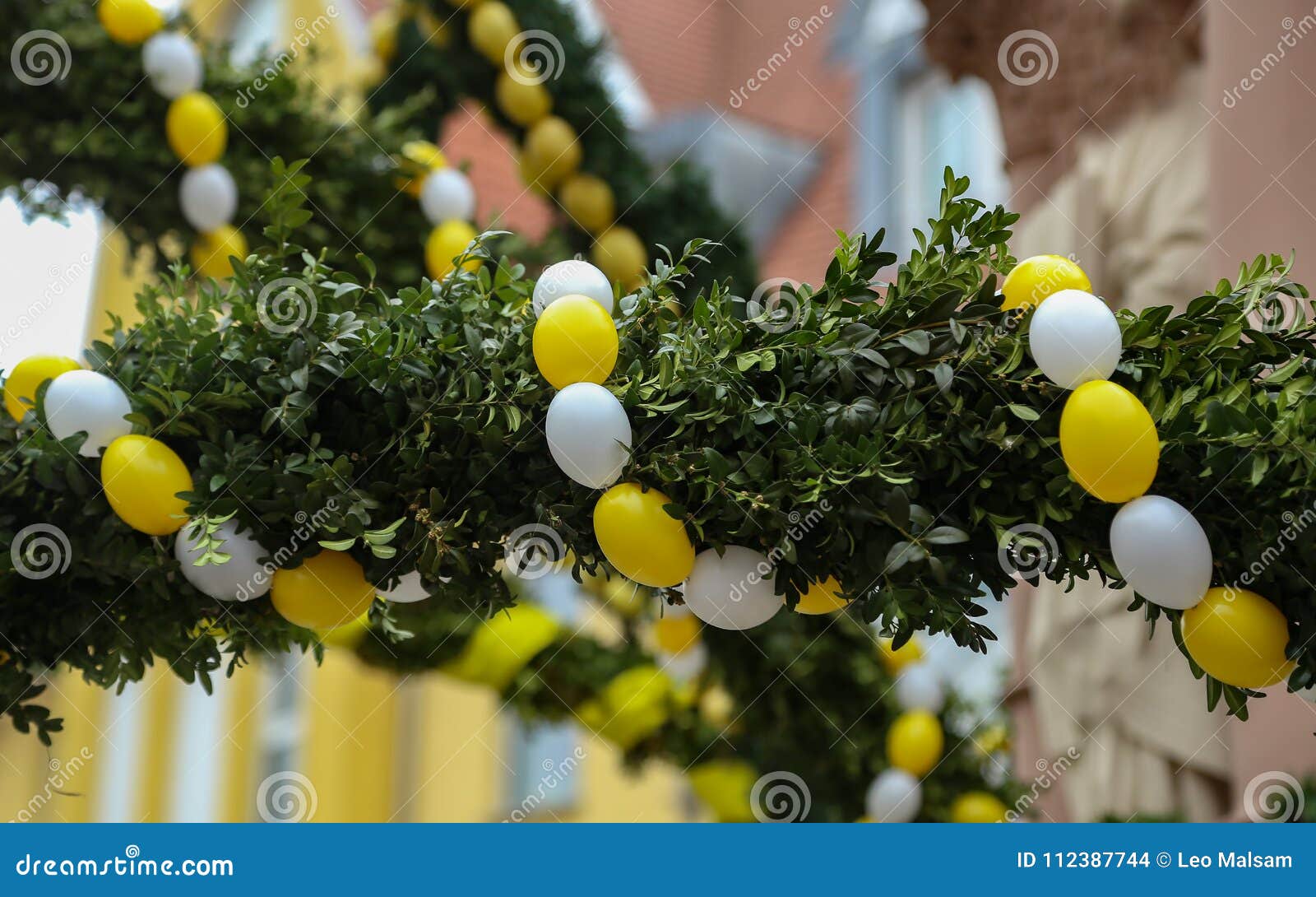 Fountain Decorated Easter Eggs Stock Photo Image of festive, fountain