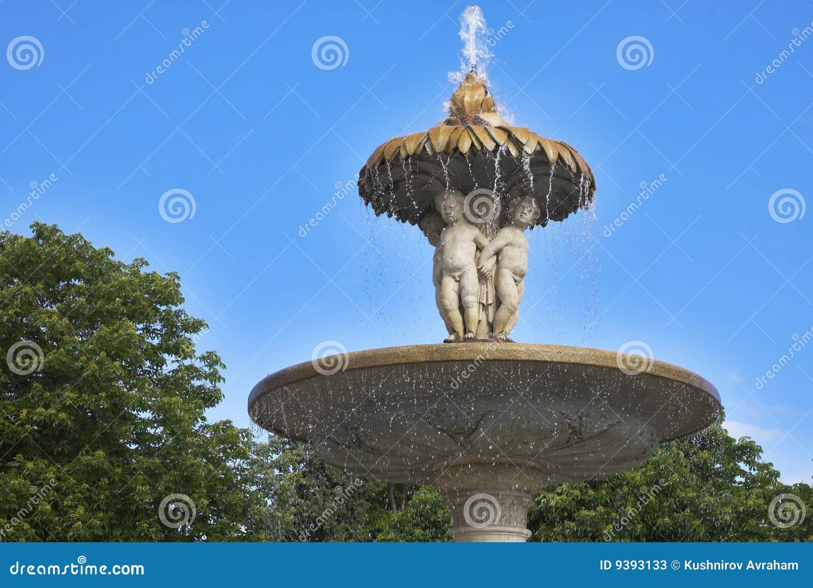 Fountain Decorated by Marble Statues Stock Image Image of tourism