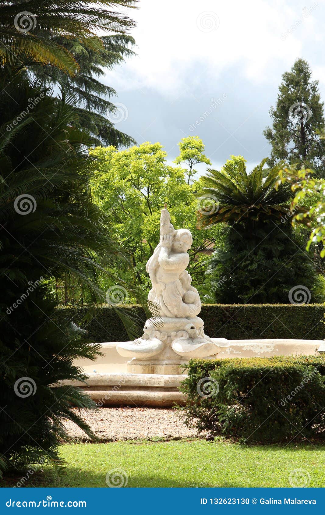 A Fountain In Gardens Of Vatican Vatican City Italy Stock Photo