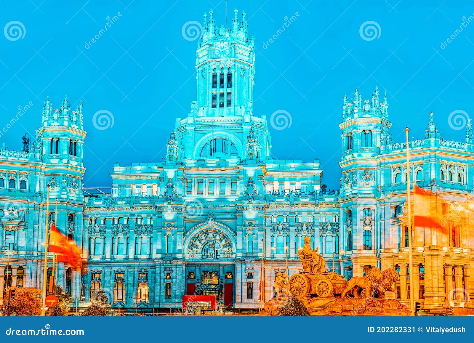 fountain of the goddess cibeles and cibeles center or  palace of