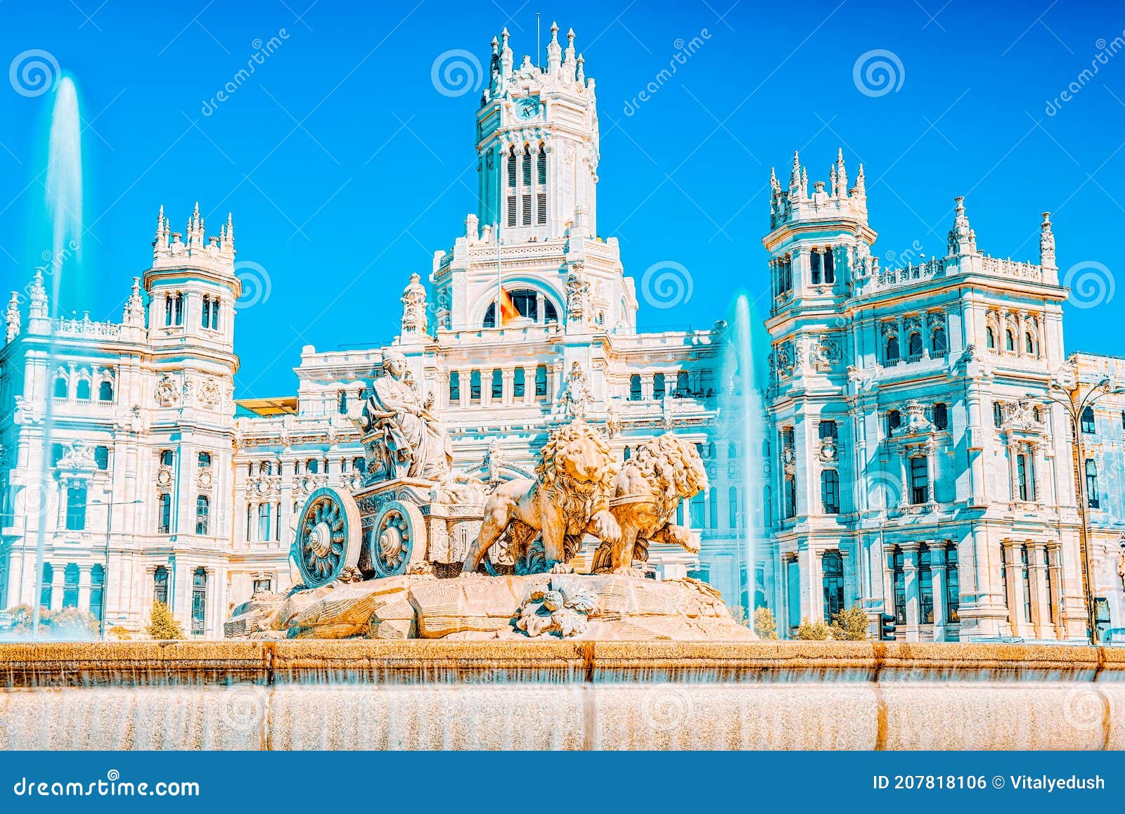 fountain of the goddess cibeles and cibeles center or  palace of