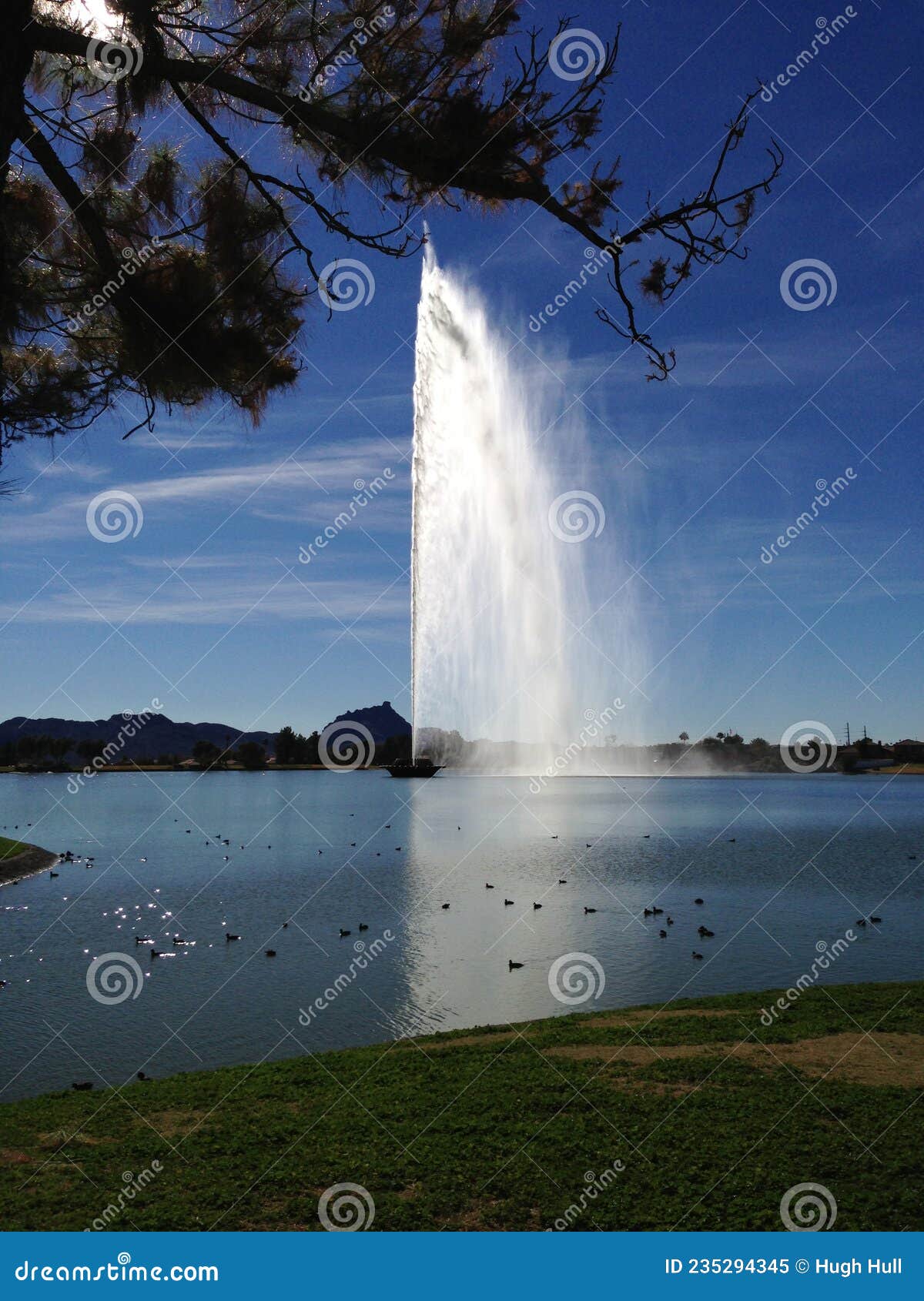 Fountain at Fountain Hills Arizona Stock Image Image of reflection