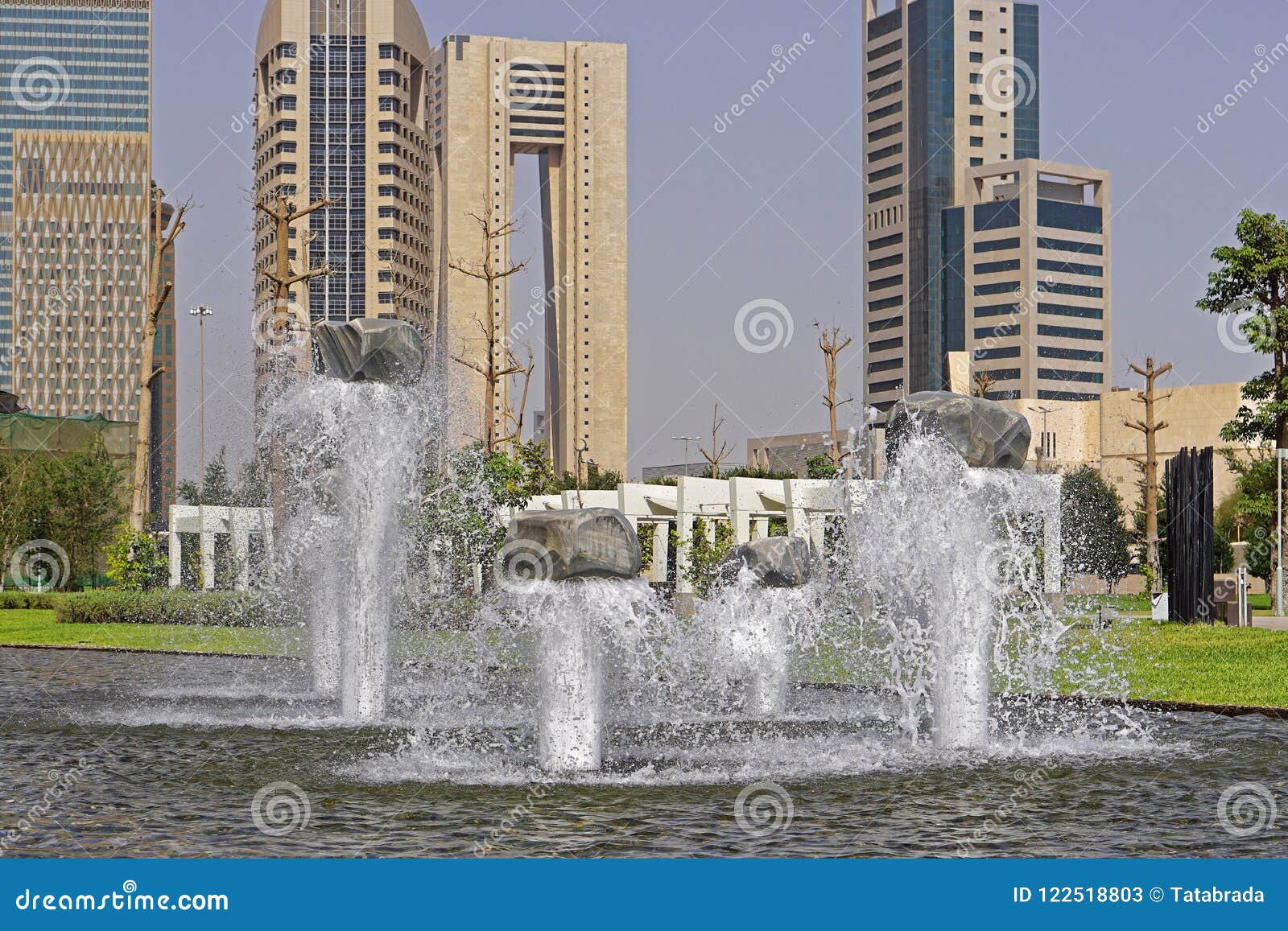 Fountain Kuwait stock image. Image of water, architecture 122518803
