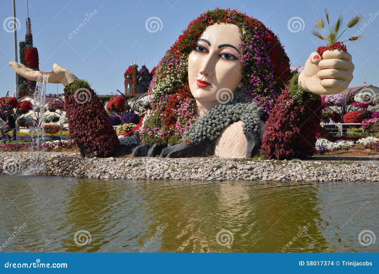 A Fountain at Miracle Garden,Dubai Editorial Stock Image Image of