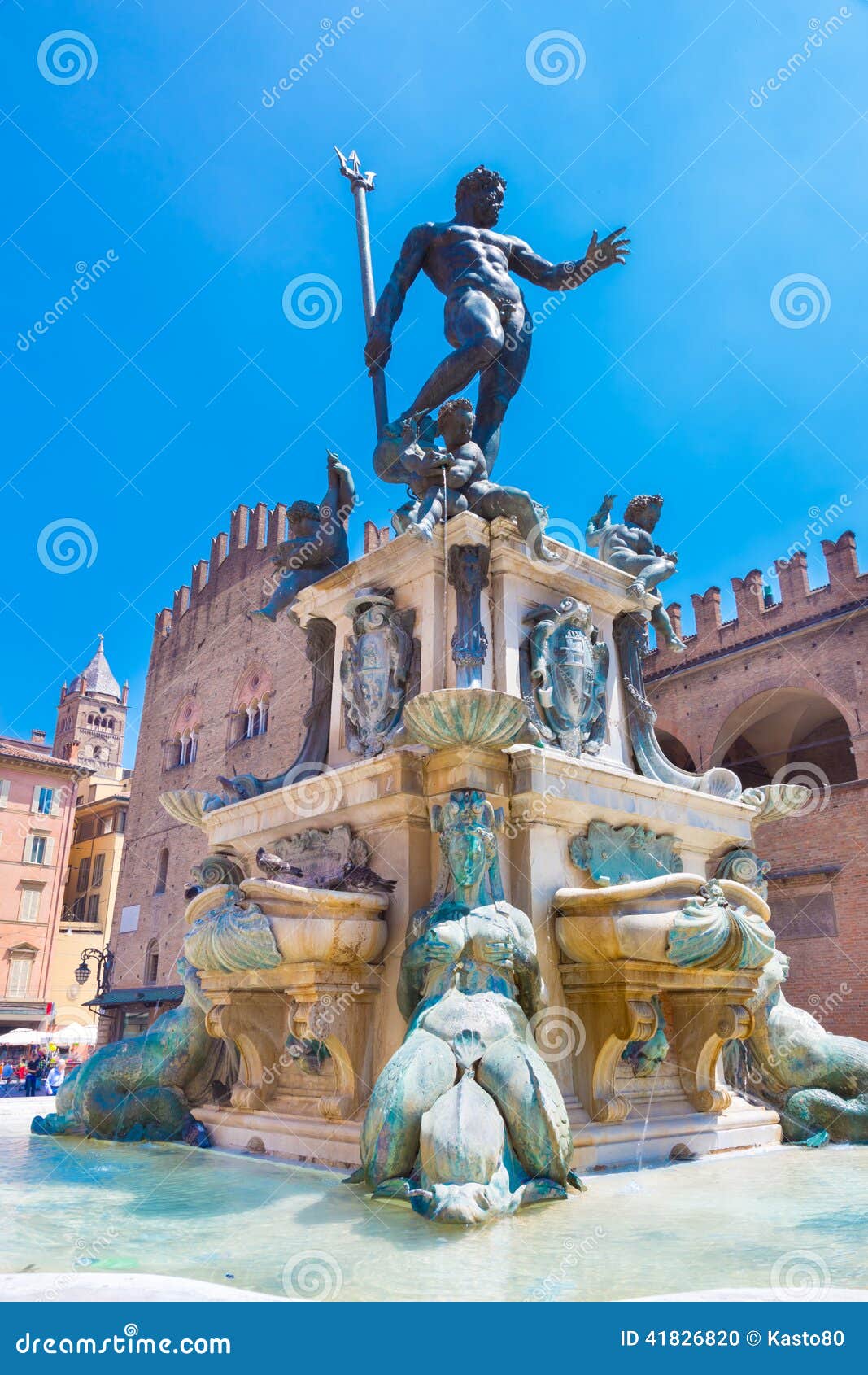 fountain of neptune, bologna, italy.