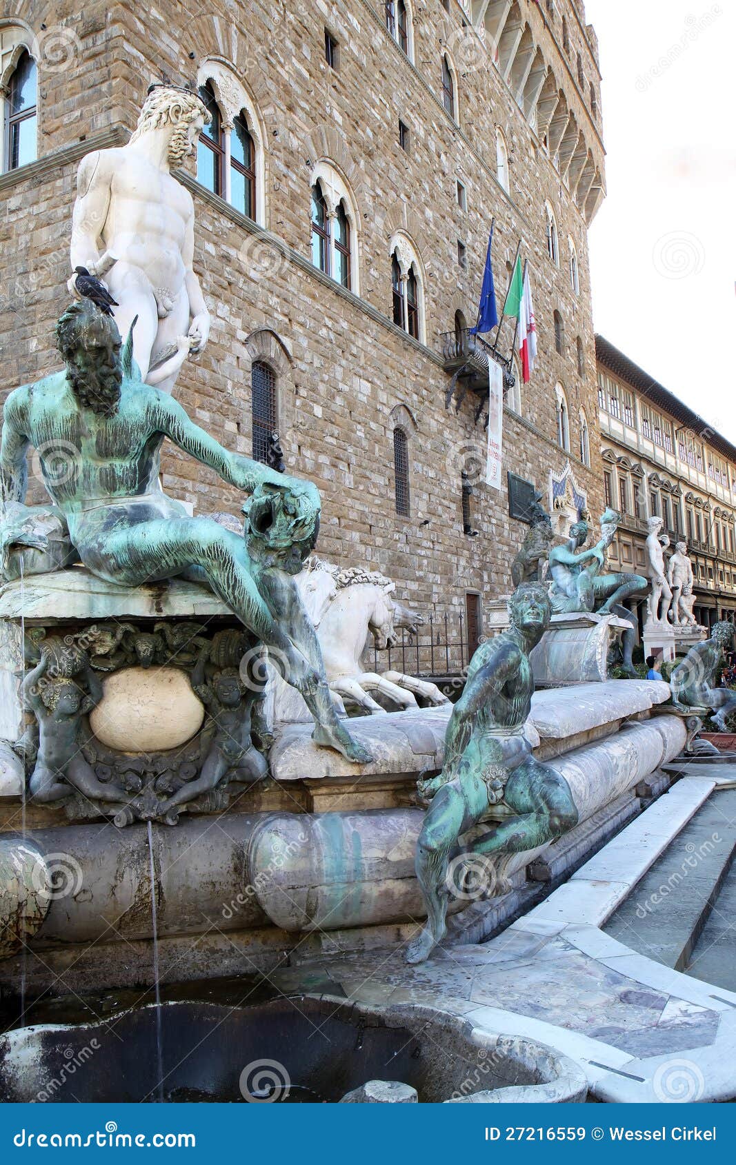 Fountain of Neptune, Florence, Italy Editorial Stock Image Image of