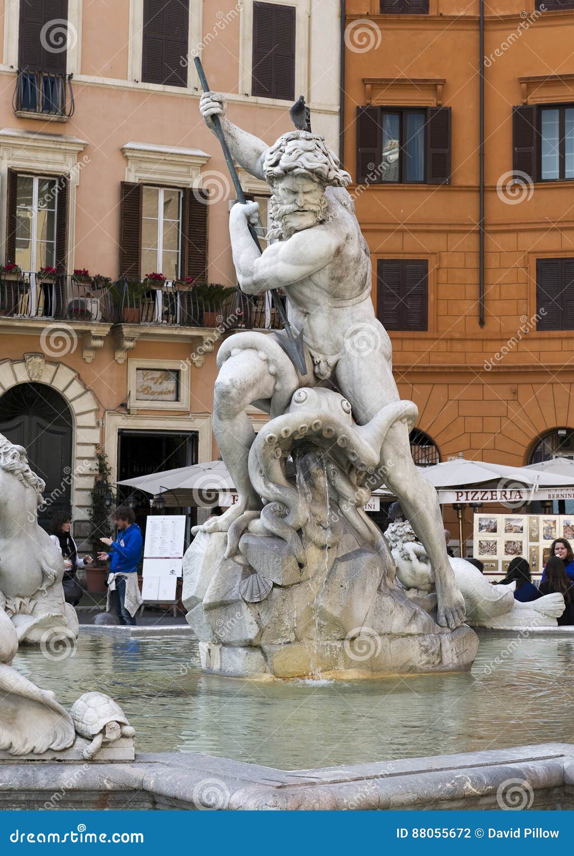 The Fountain Of Neptune Piazza Navona Editorial Photography