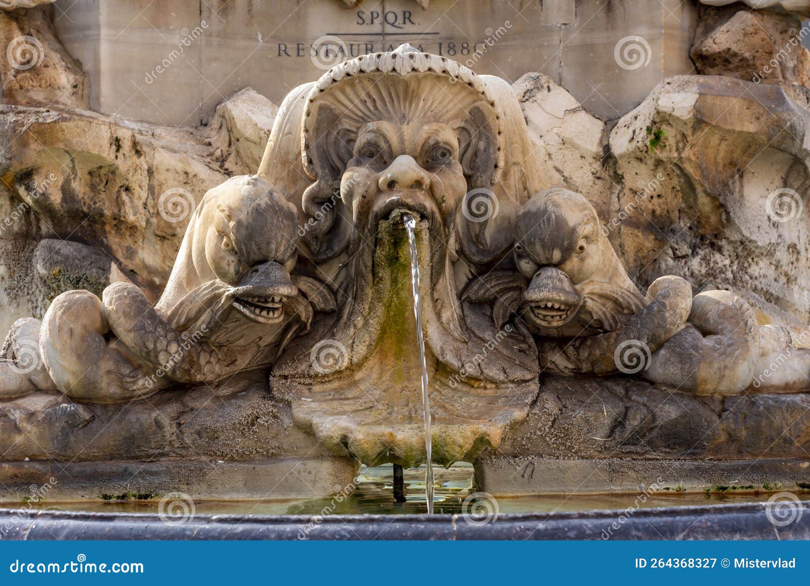 Fountain of the Pantheon Sculptures, Rome, Italy Stock Image Image of